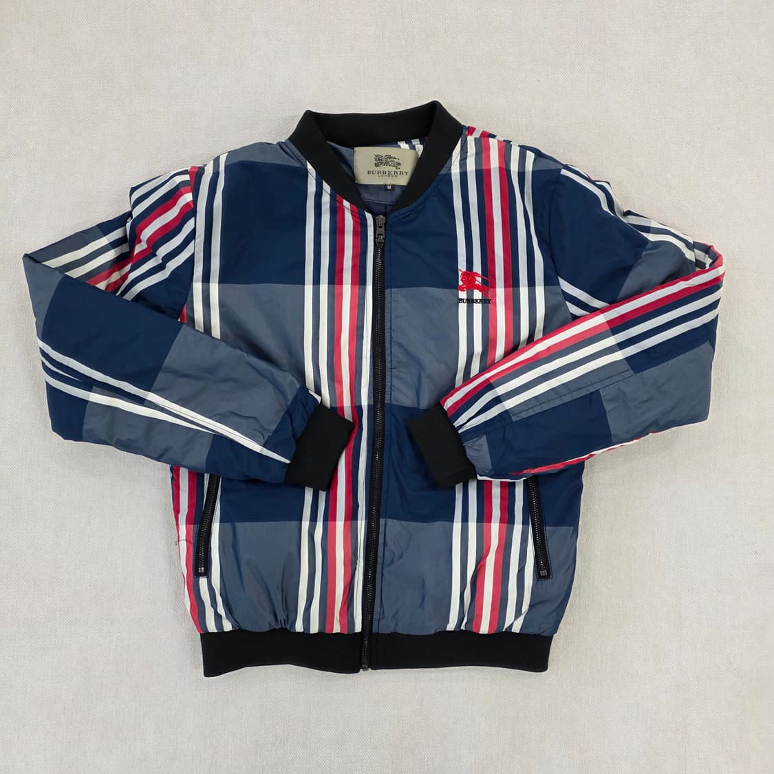 [M] 명품 체크 블루종 점퍼 0202J 상품이미지2