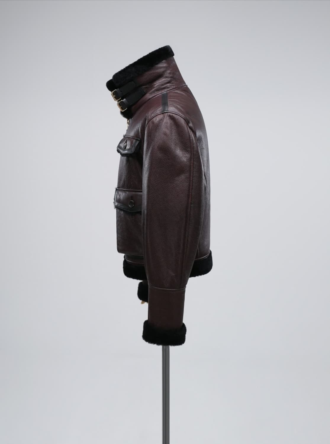 Real LambSkin - Crop Leather Mustang 상품이미지4