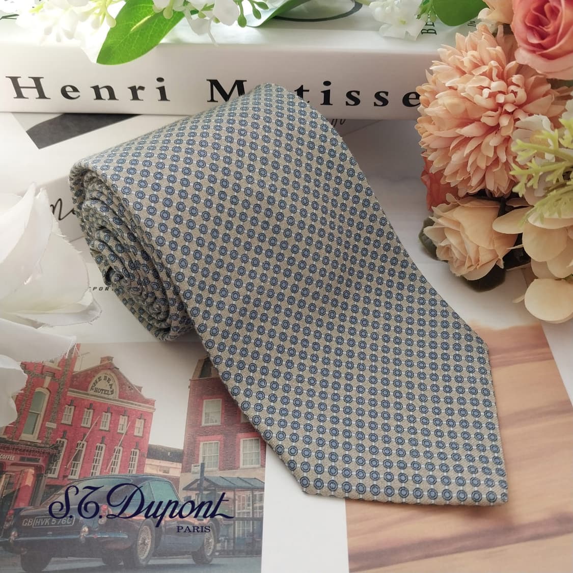 듀퐁 코튼&실크 그레이 패턴 넥타이 8.5cm A+등급 K1668
 상품이미지3