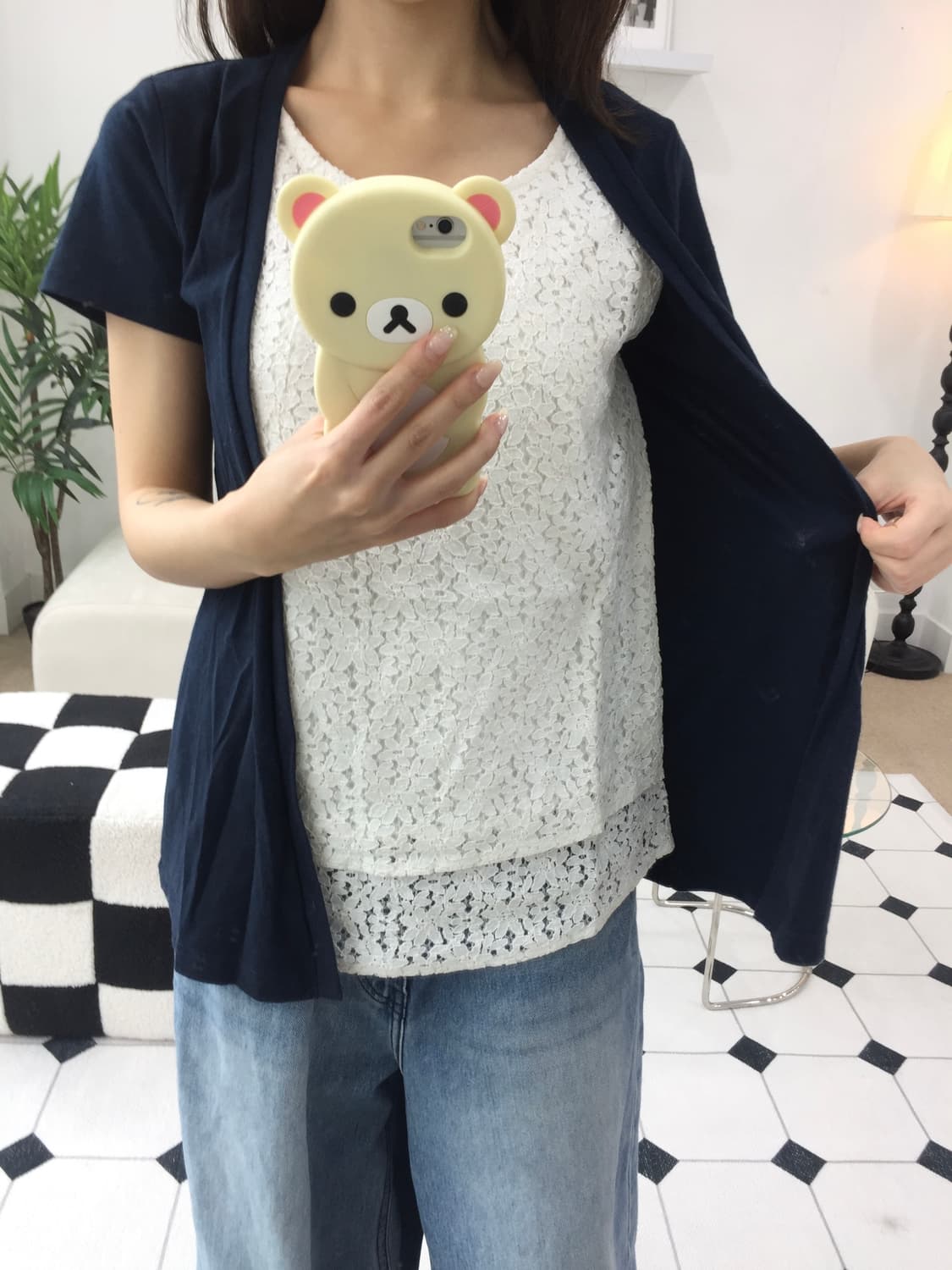 레이스 네이비 반팔 상품이미지8