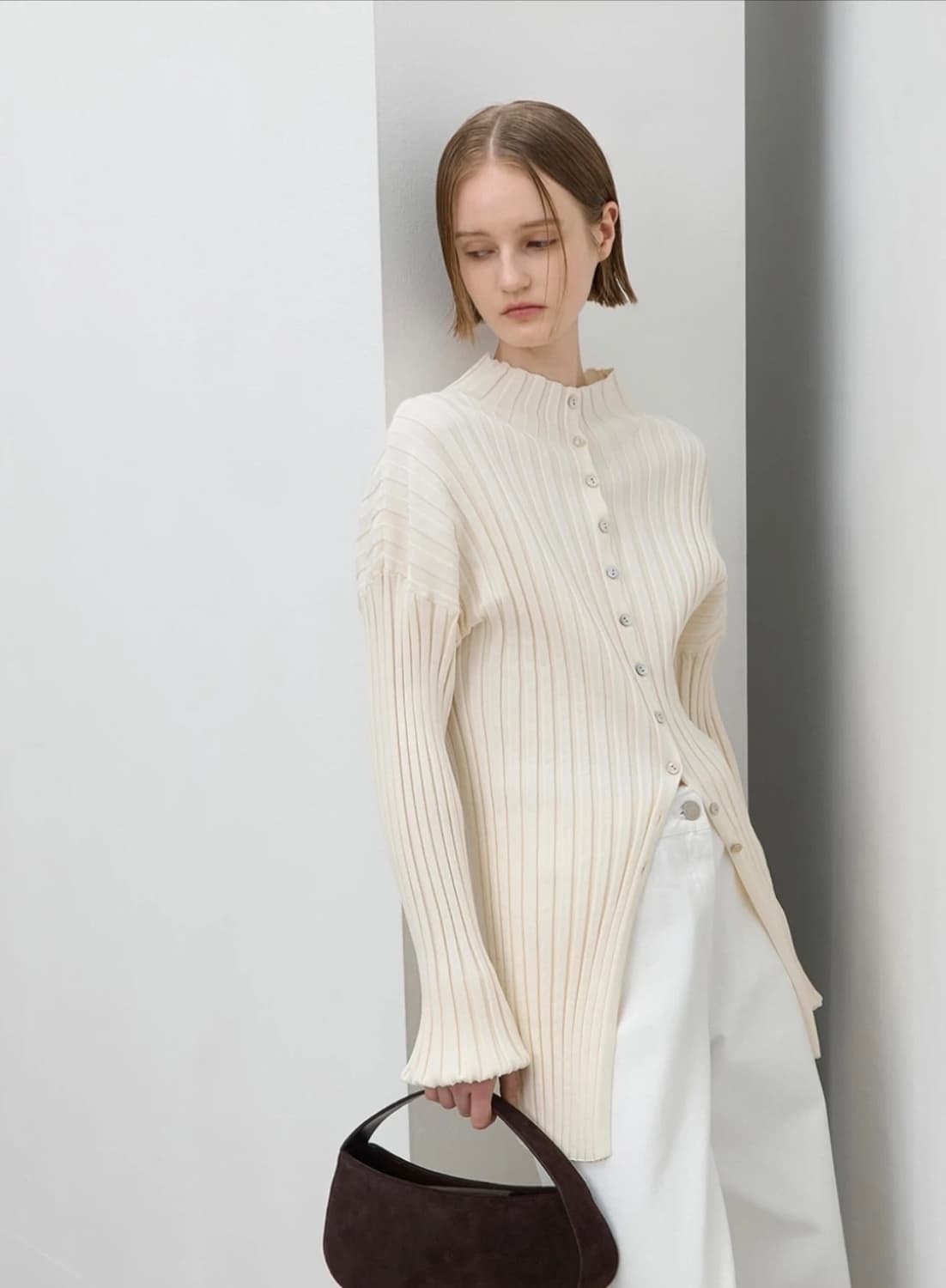 아뜰리에 나인 투웨이 롱 가디건 새제품 (아이보리)  상품이미지2
