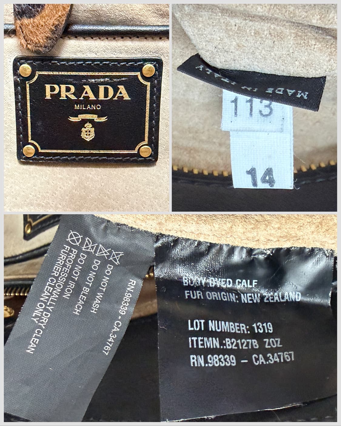 프라다 카프 헤어 레오파드 탑 핸들 상품이미지9