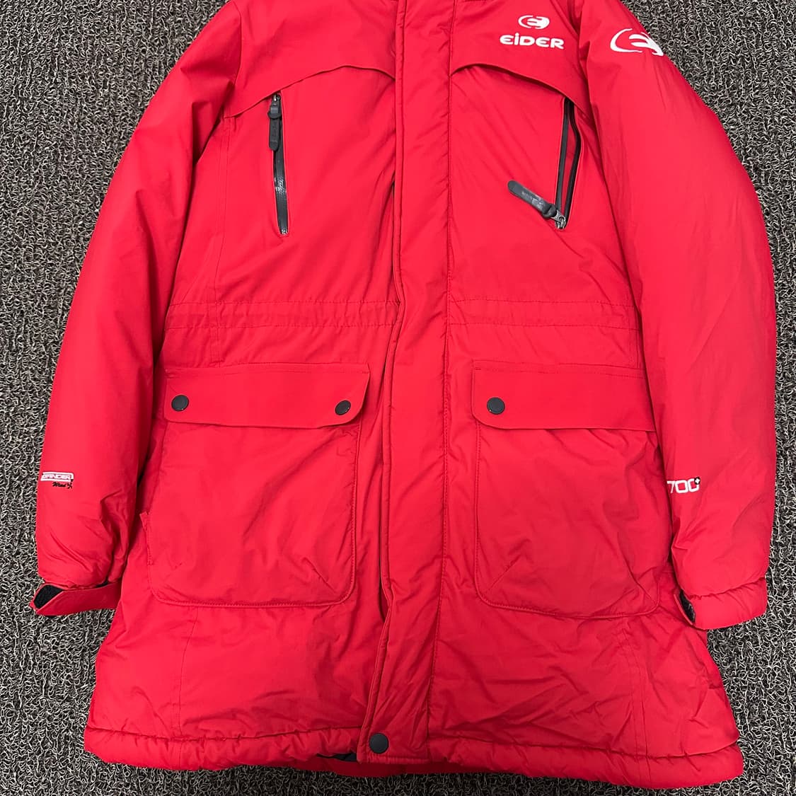 아이더 700 구스다운 사파리 롱패딩 레드 90(S) 상품이미지3