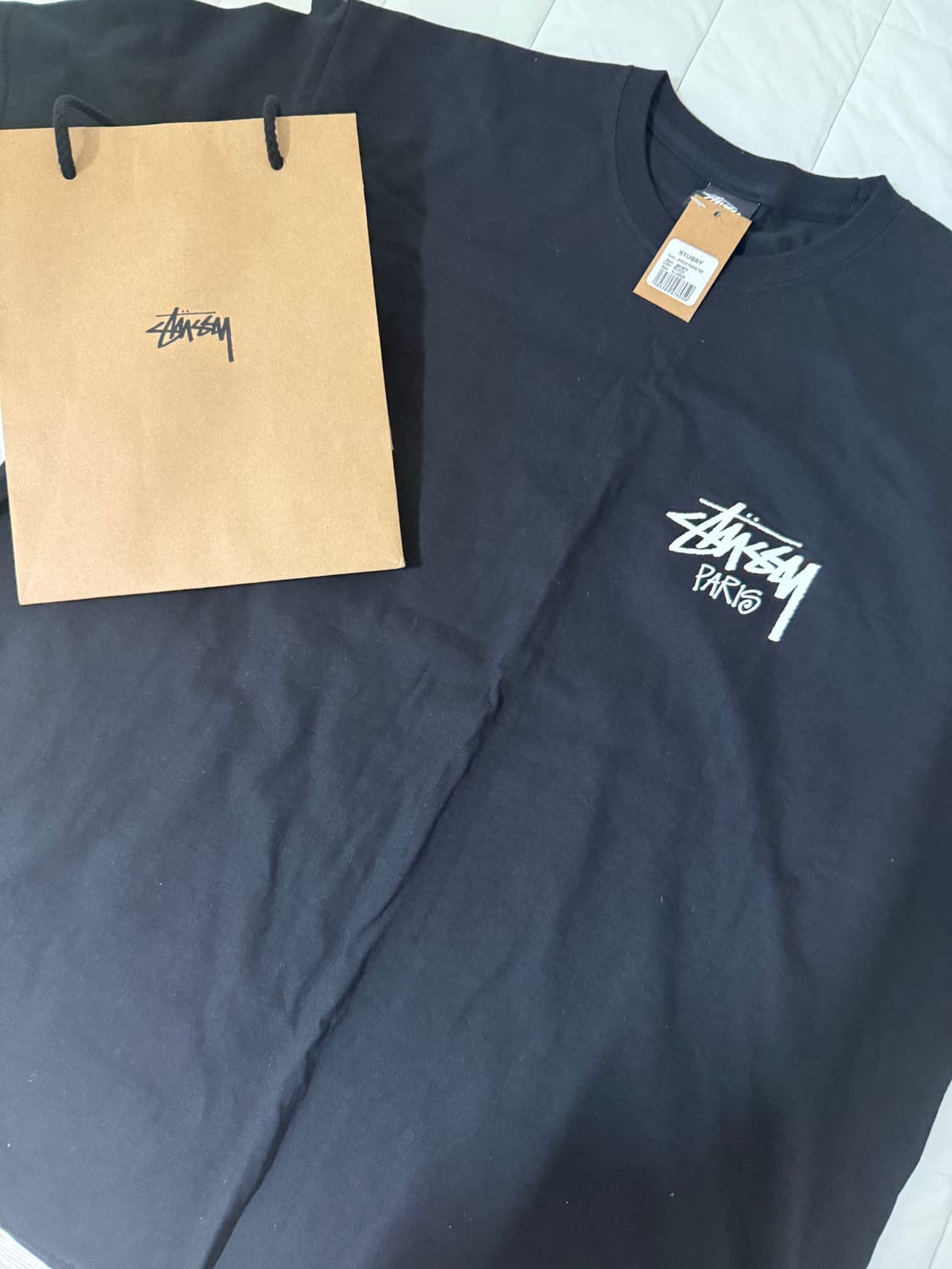 스투시 스탁 파리 반팔티 XL 블랙 상품이미지1