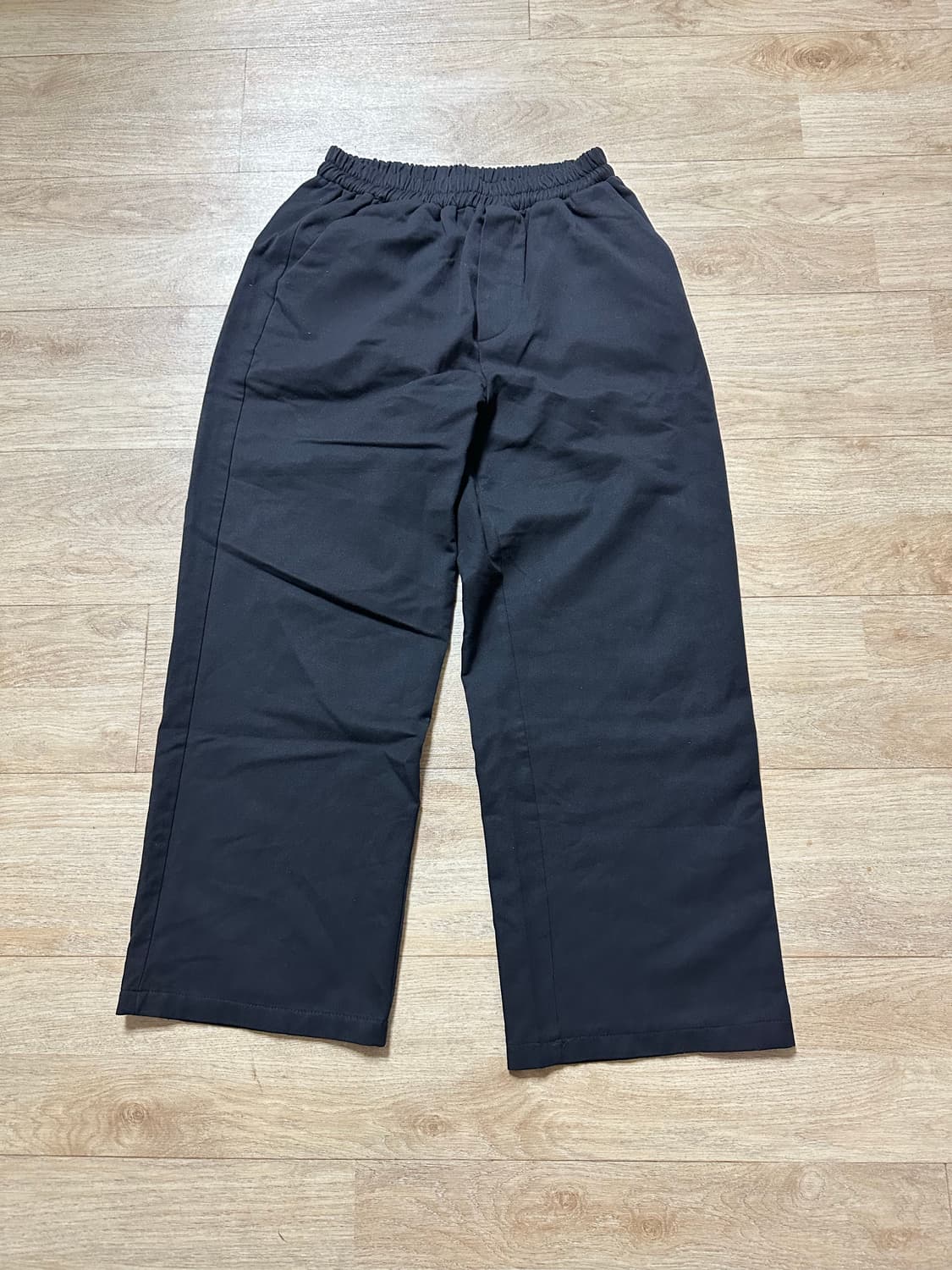 굿라이프웍스 이지 와이드 밴딩 슬랙스 블랙 팬츠 바지 기모 상품이미지2