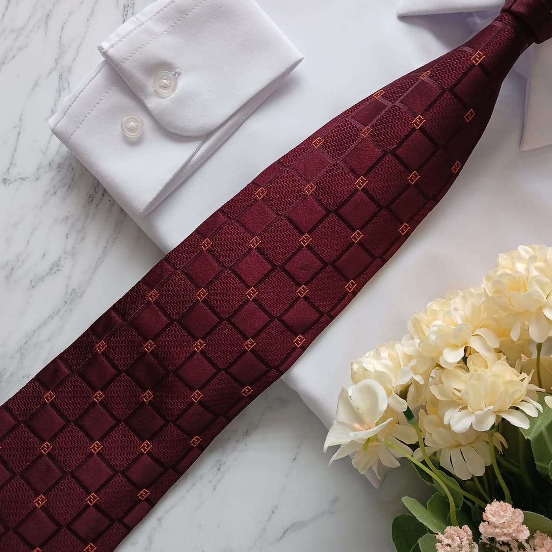 펜디 실크 와인 주카 패턴 넥타이 9.9cm A+~A등급 e879
 상품이미지5