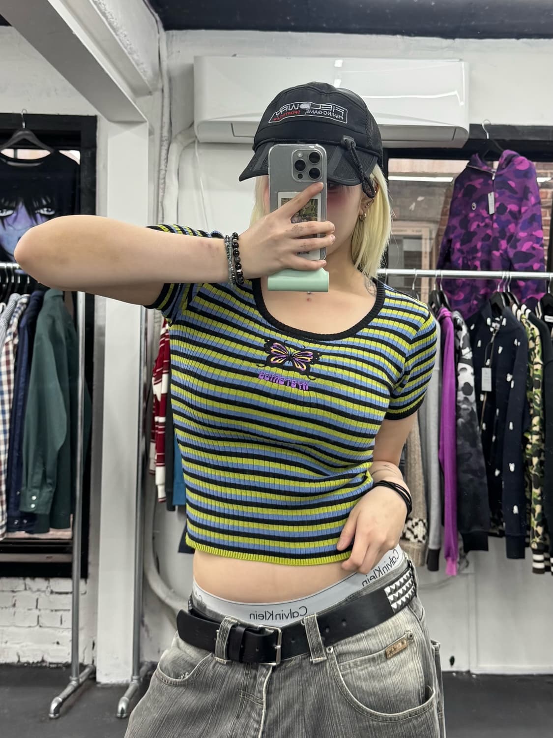 히스테릭 글래머 스트라이프 크롭티 상품이미지4