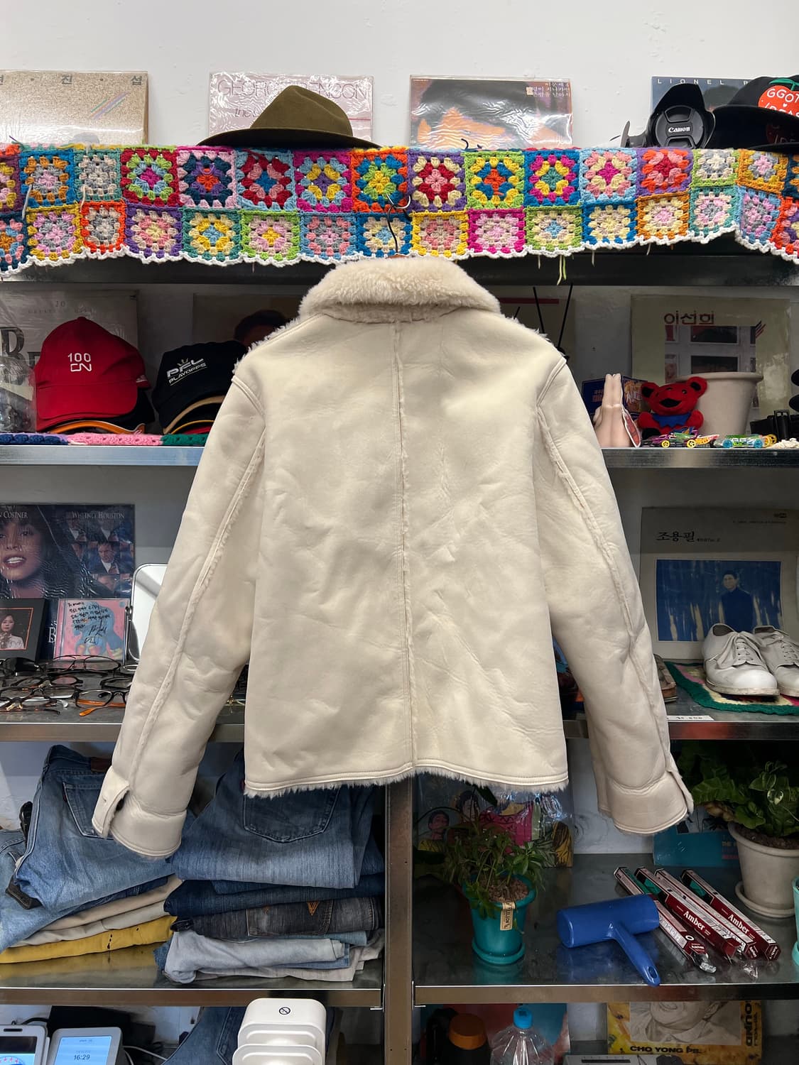 Vintage Faux Shearling Collar Jacket  상품이미지2