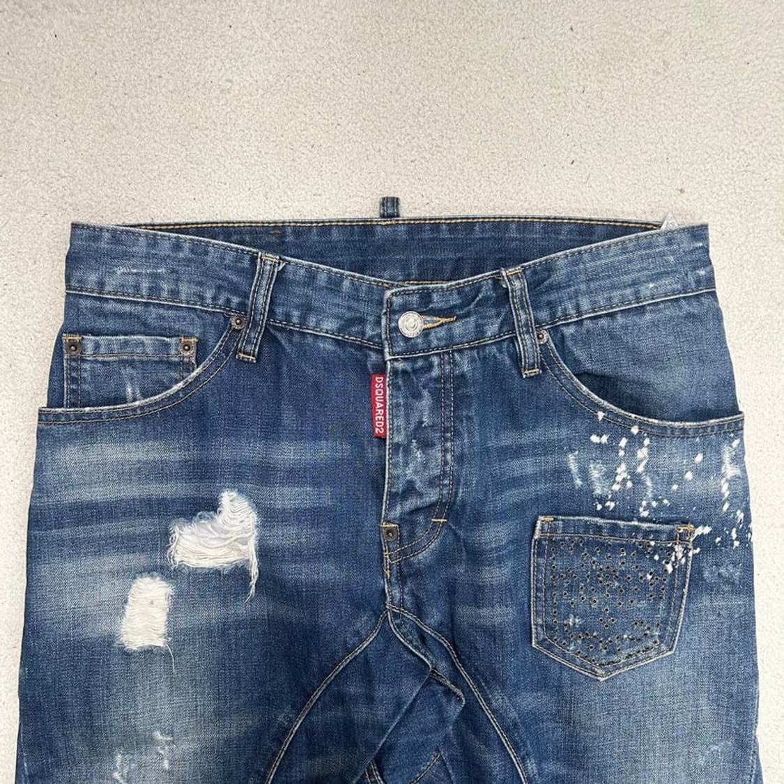 디스퀘어드2 페인팅 버튼플라이 데님팬츠 48 상품이미지2