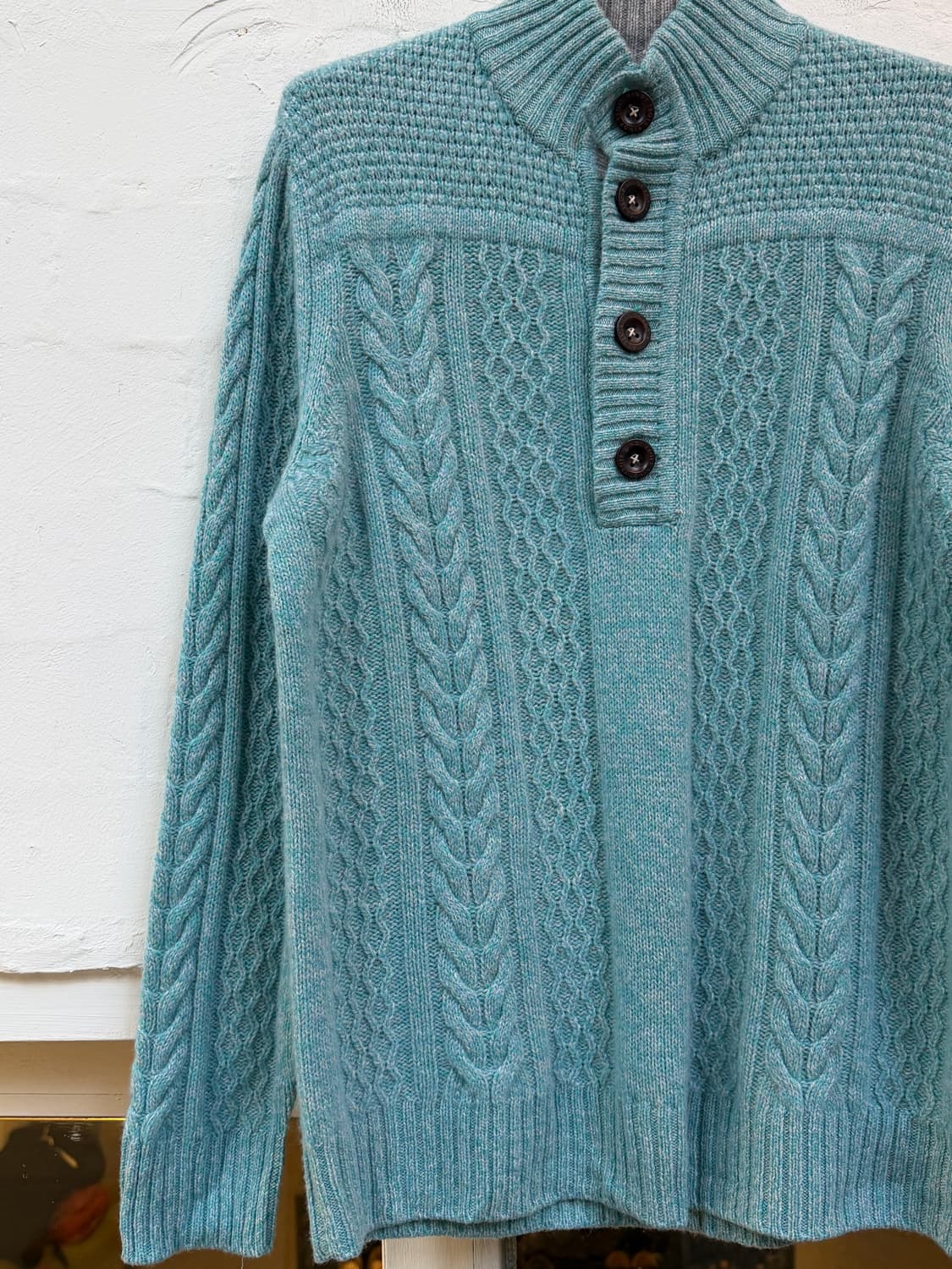 23 Homme 케이블 니트 버튼넥 스웨터 민트 48 상품이미지4