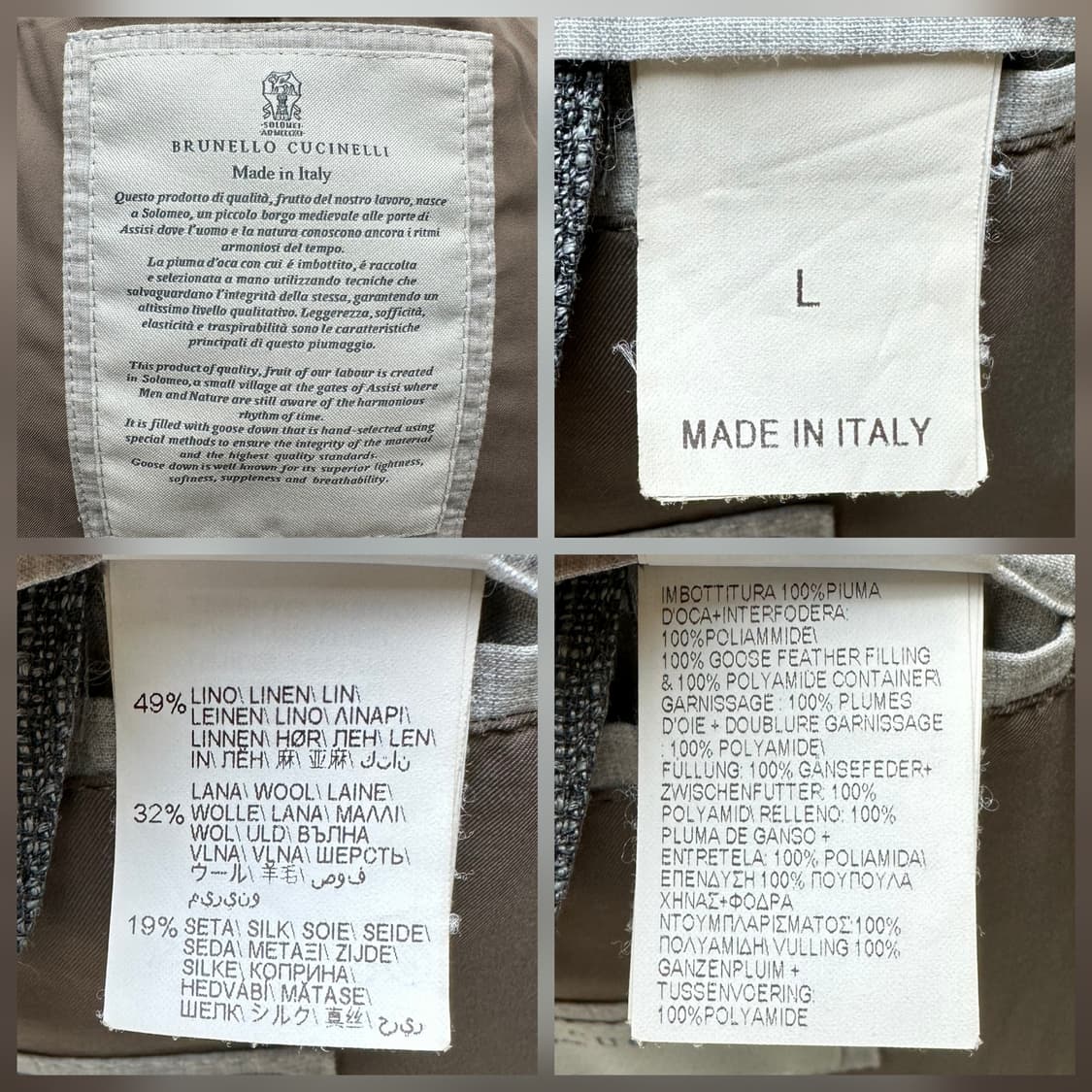 브루넬로쿠치넬리 울 구스다운 베스트 L(105) 판매 상품이미지6