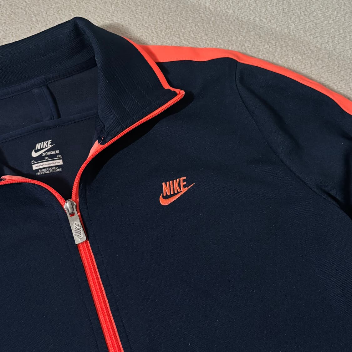 나이키 네이비 유니크 배색 포인트 스몰로고 져지 상품이미지2