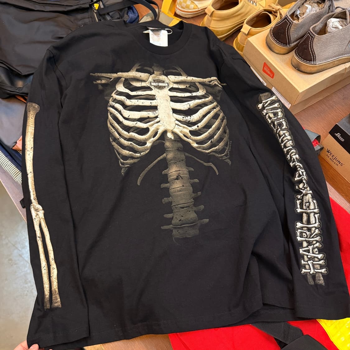 할리 데이비슨 USA 스컬 롱슬리브 XXL 상품이미지1