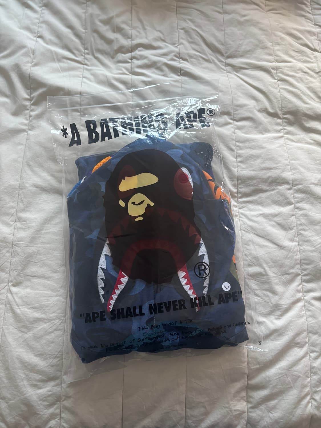 베이프 샤크후드집업 청계 L 새상품급 상품이미지6