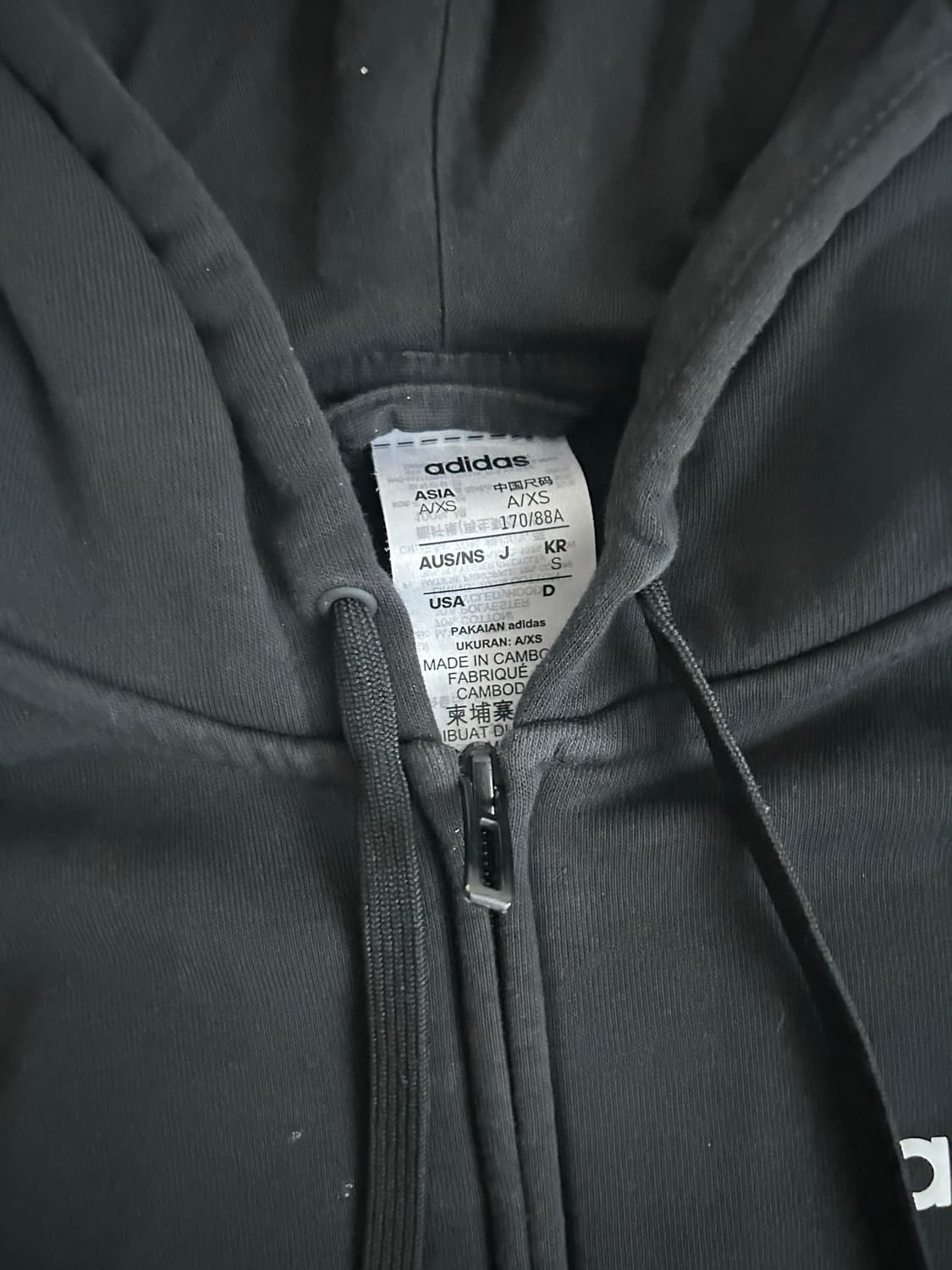 아디다스 블랙 후드집업 상품이미지2