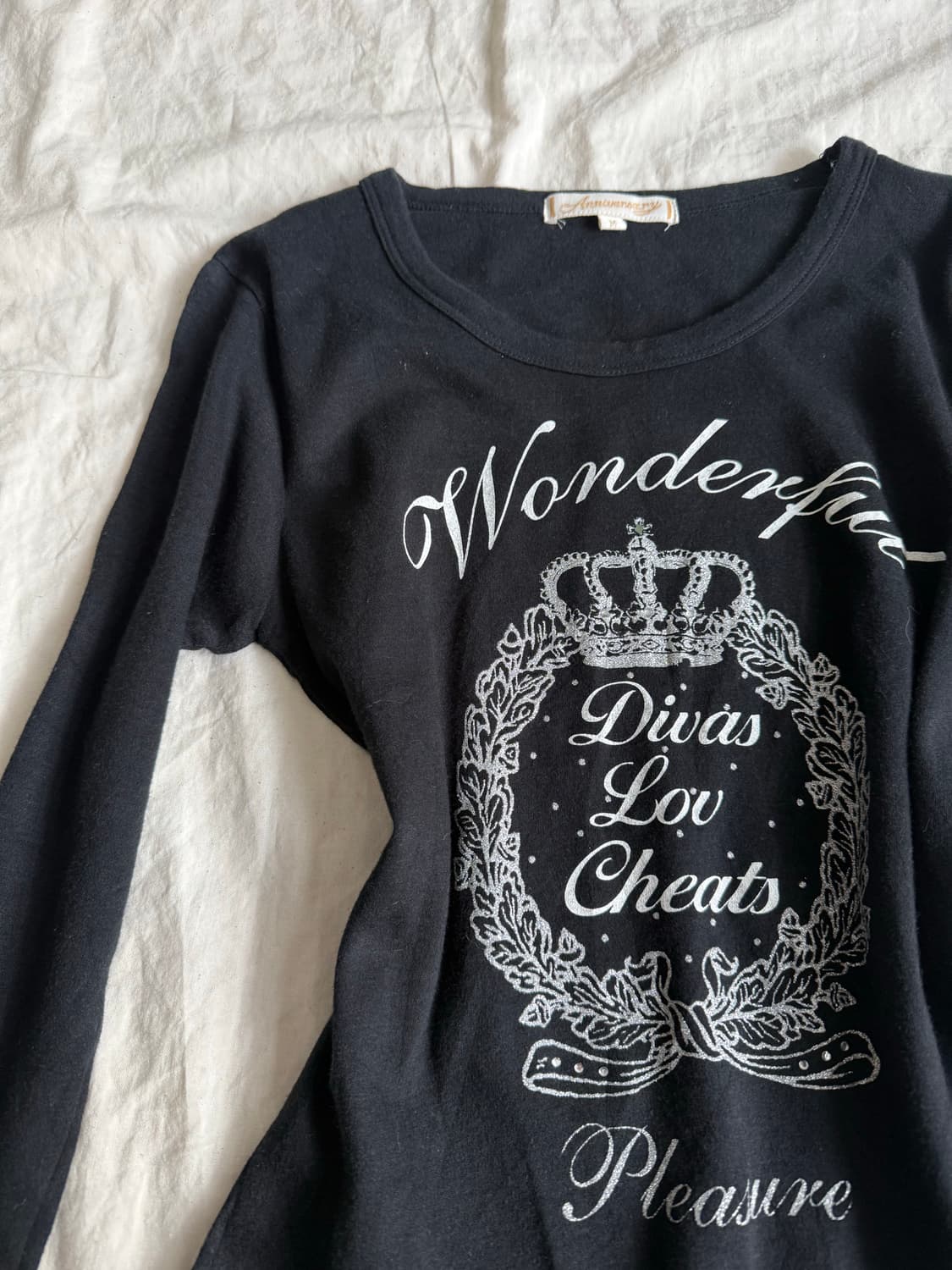 블랙 딱붙 펑크 갸루 7부 롱슬리브 상품이미지2