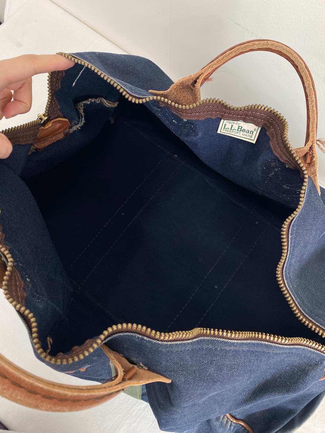 80's 엘엘빈 캔버스 레더 더플백 상품이미지7