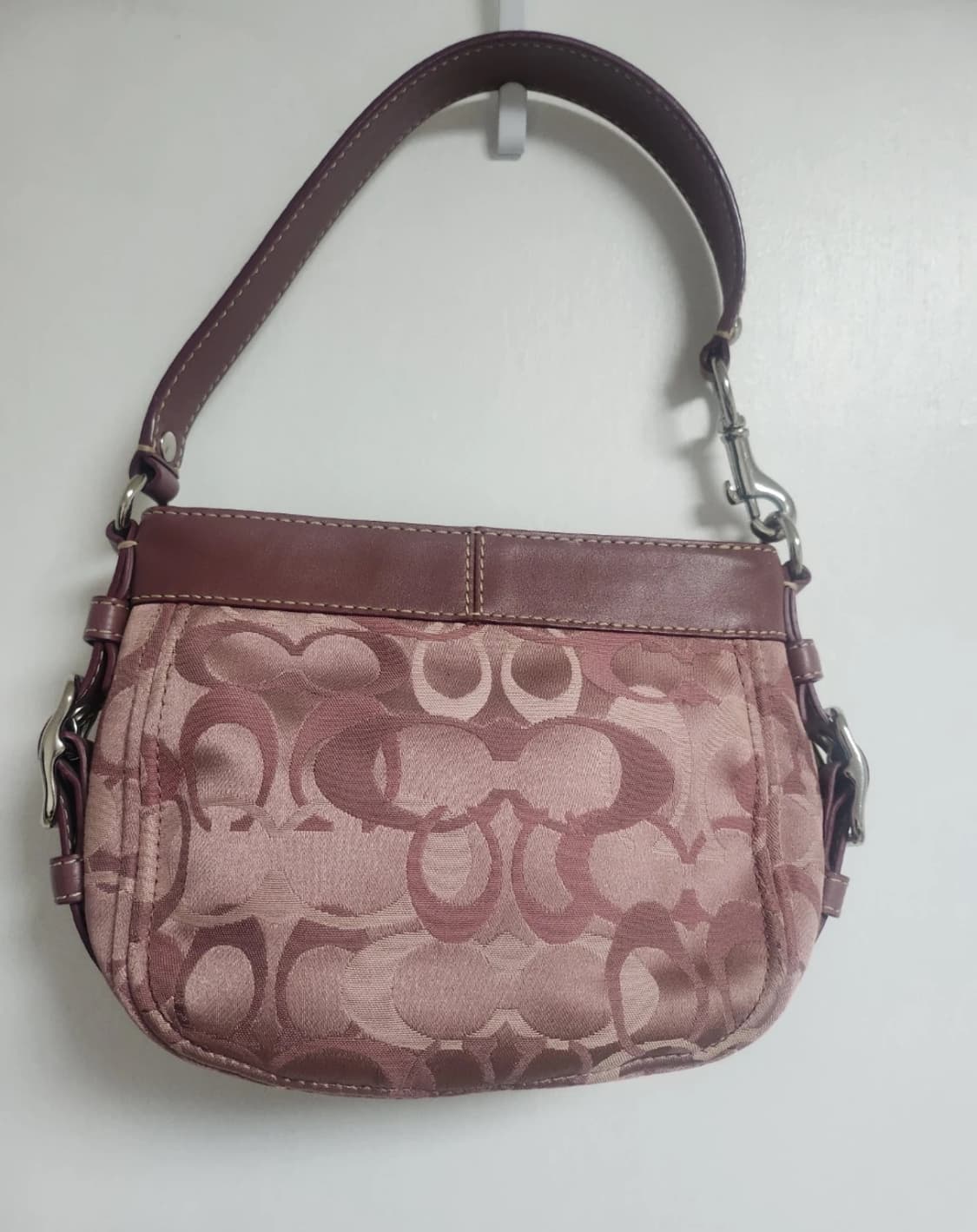 Coach 코치 시그니처 핑크 버건디 숄더백 상품이미지2