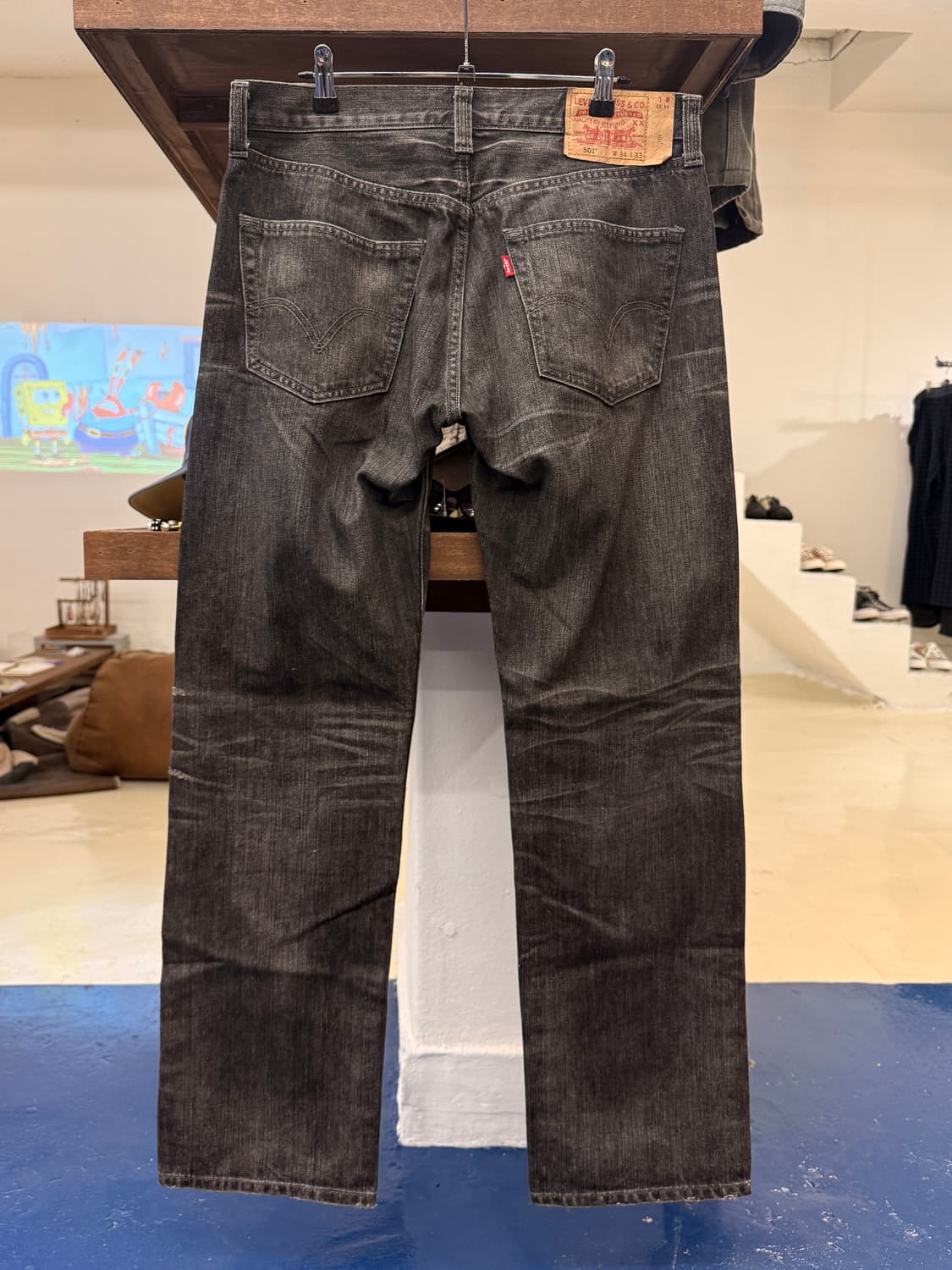 Levis 리바이스 501 흑청 데님 팬츠 상품이미지4