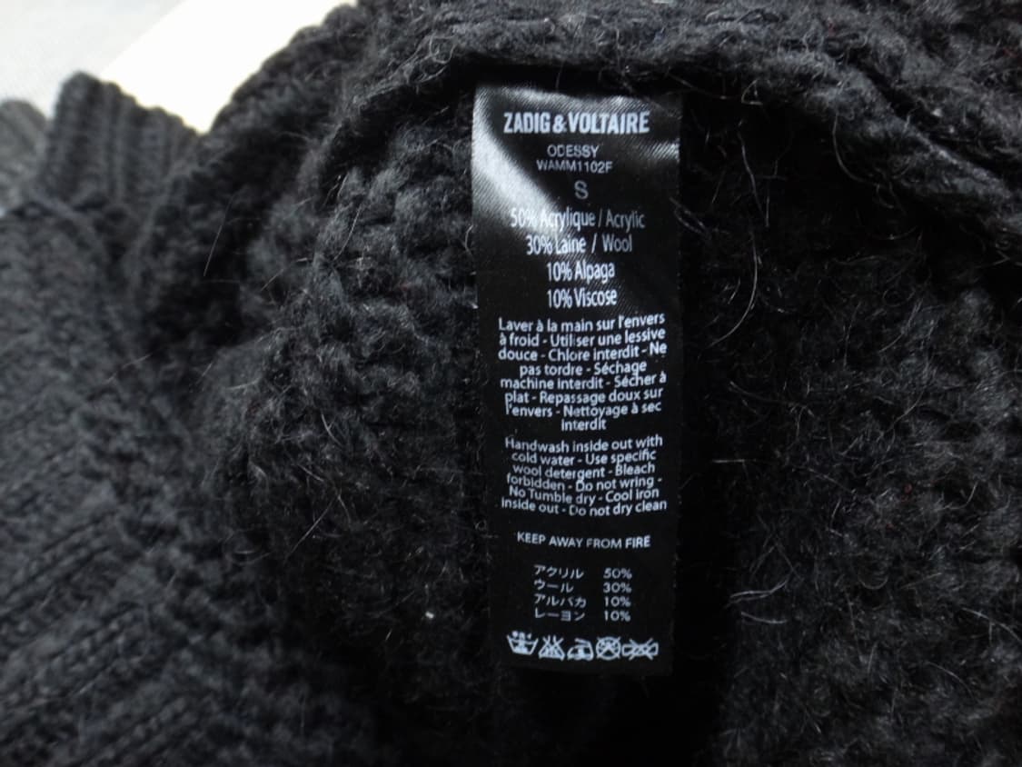 (S) 쟈딕앤볼테르 ZadigVoltaire 여성 울혼방 스웨터 상품이미지9