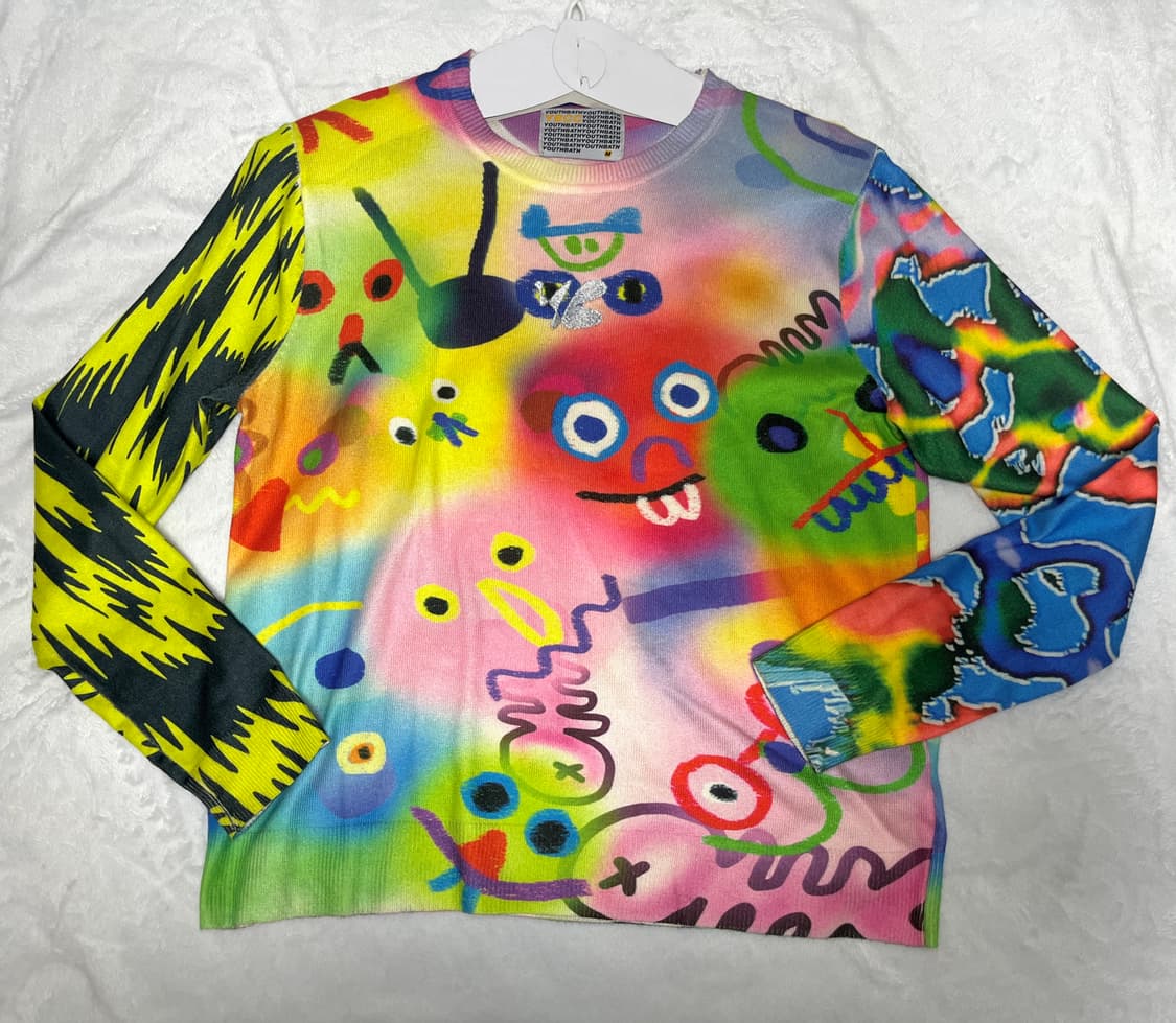 유쓰배스 풀 그래픽 니트 롱슬리브M 상품이미지1