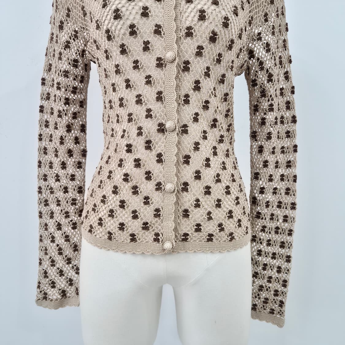 BIANCA COLLECTION 베어 플라워 크로쉐 가디건 상품이미지5