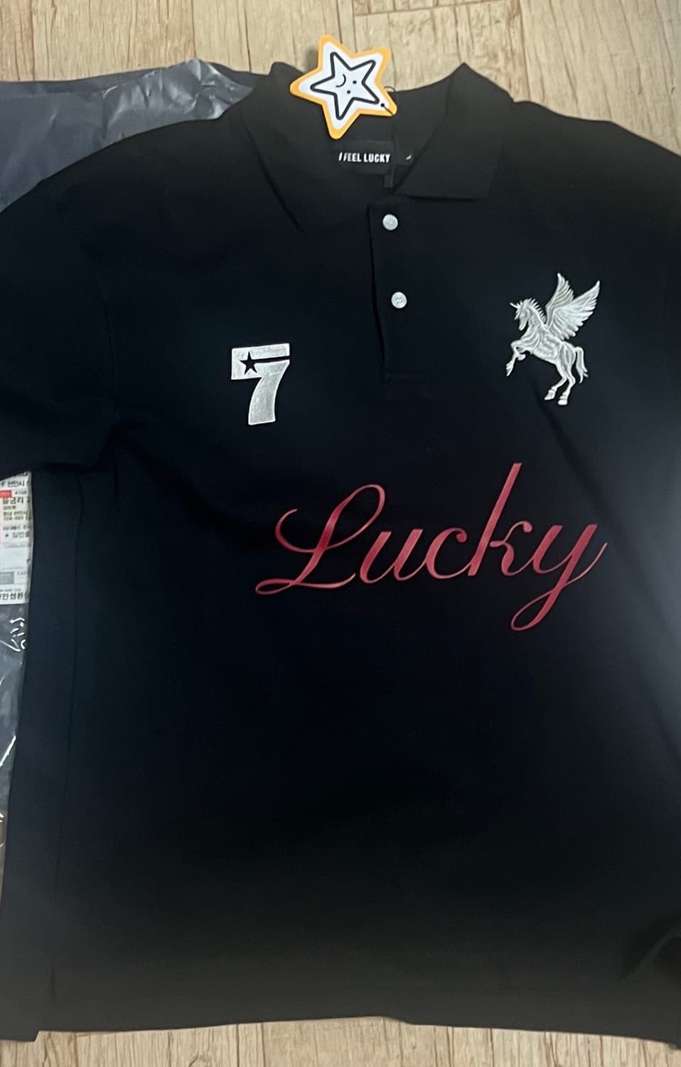 아이필럭키 LUCKY KOIN POLO SHIRT BLACK 상품이미지2