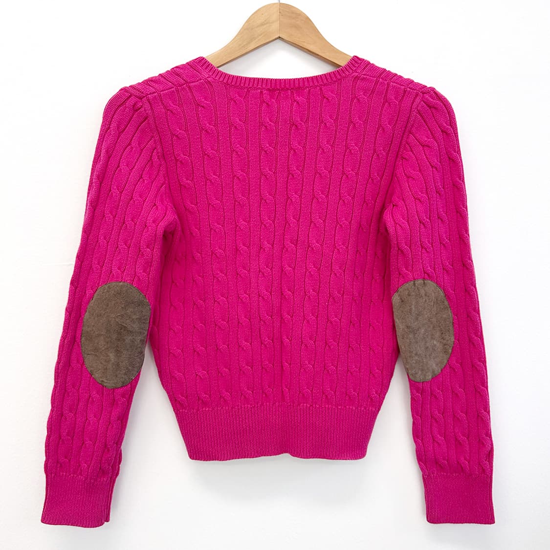 폴로 랄프로렌 여성 헨리넥 케이블 니트 꽈배기 스웨터 핑크 상품이미지4