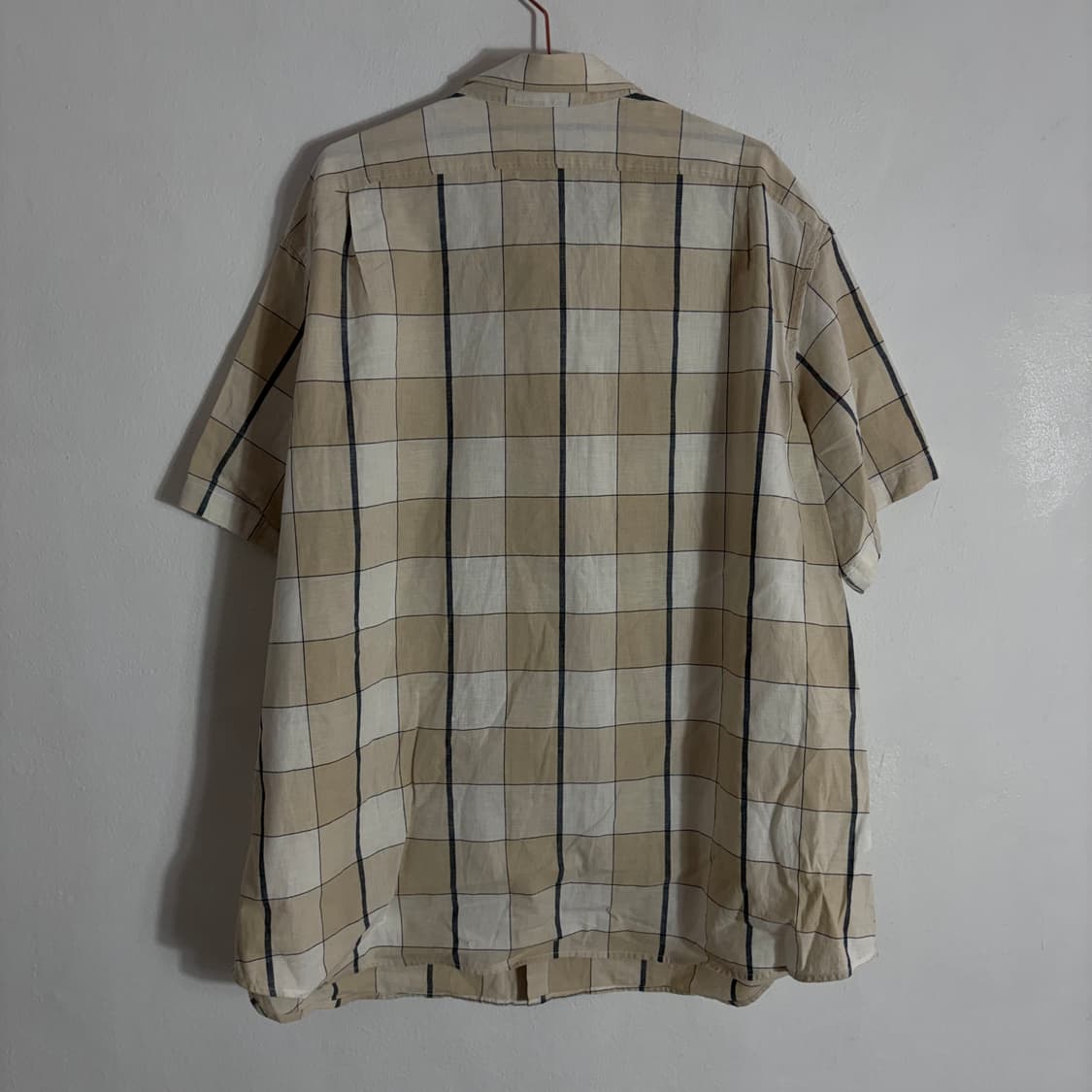 Eddie Bauer 베이지 반팔 체크 셔츠(2XL) 상품이미지2