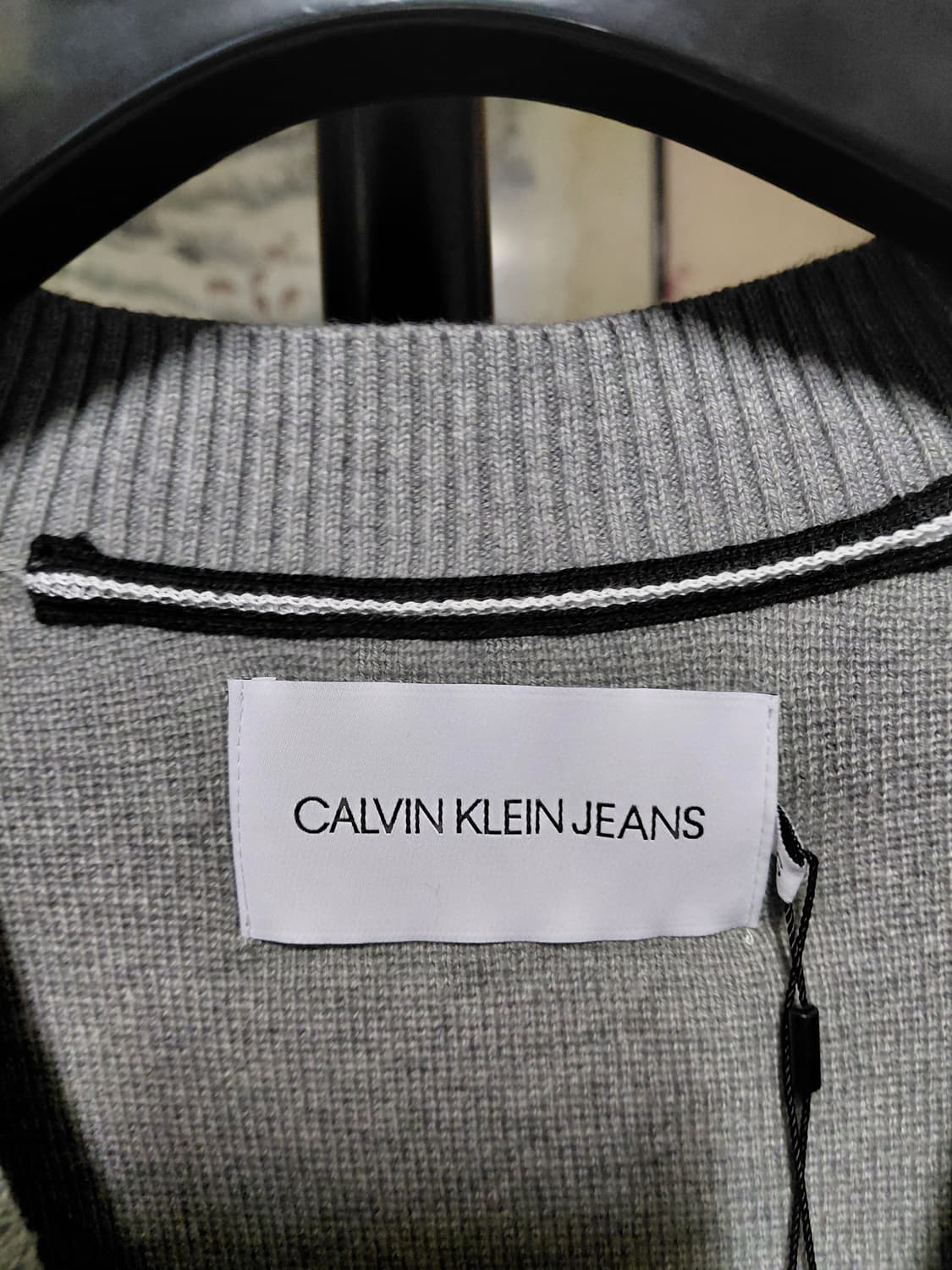 [켈빈클라인](새제품)오가닉코튼 블럭 니트 가디건 S(95)사이즈 상품이미지3