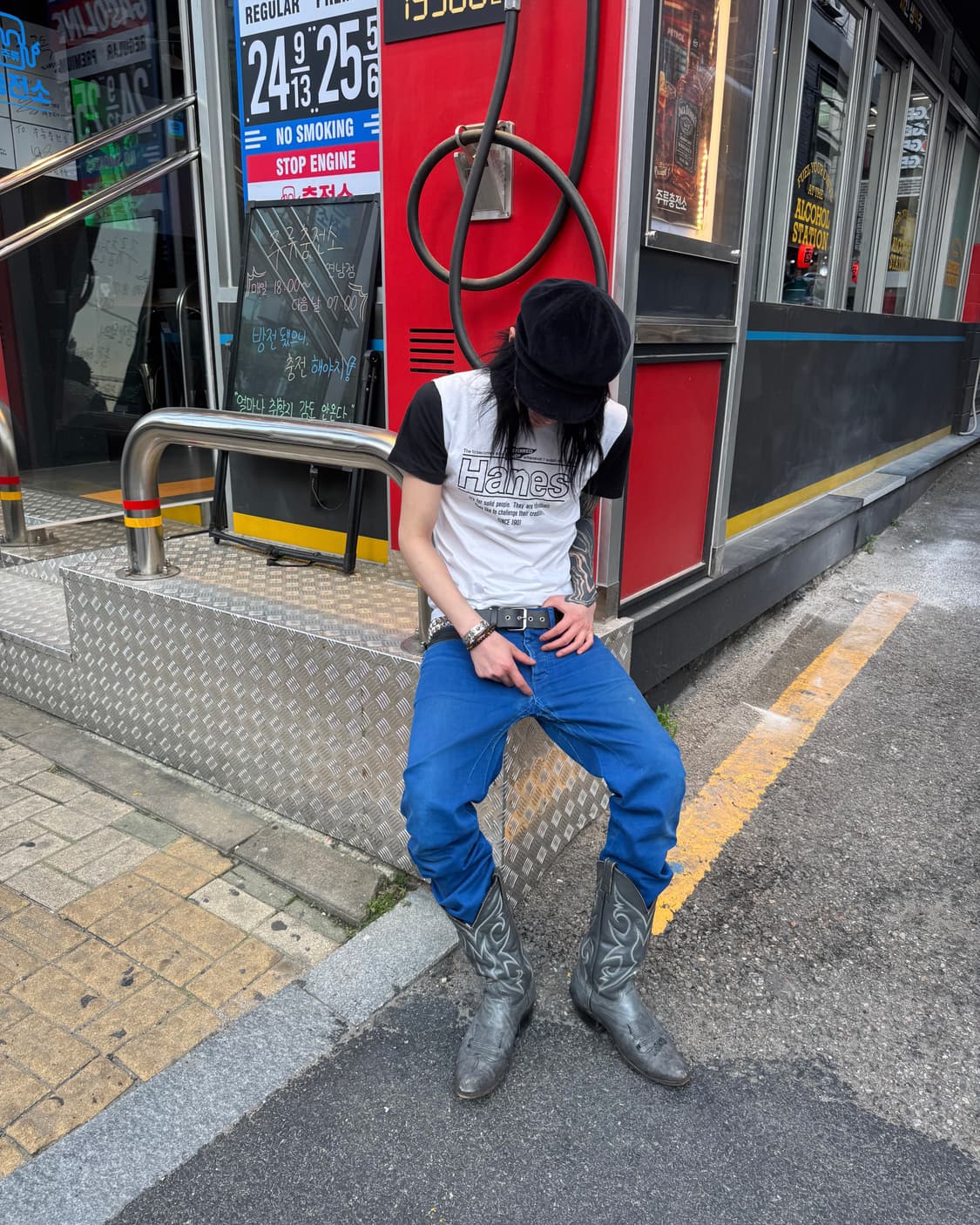 KIIT – Leather Patch Blue Denim Pants 상품이미지1
