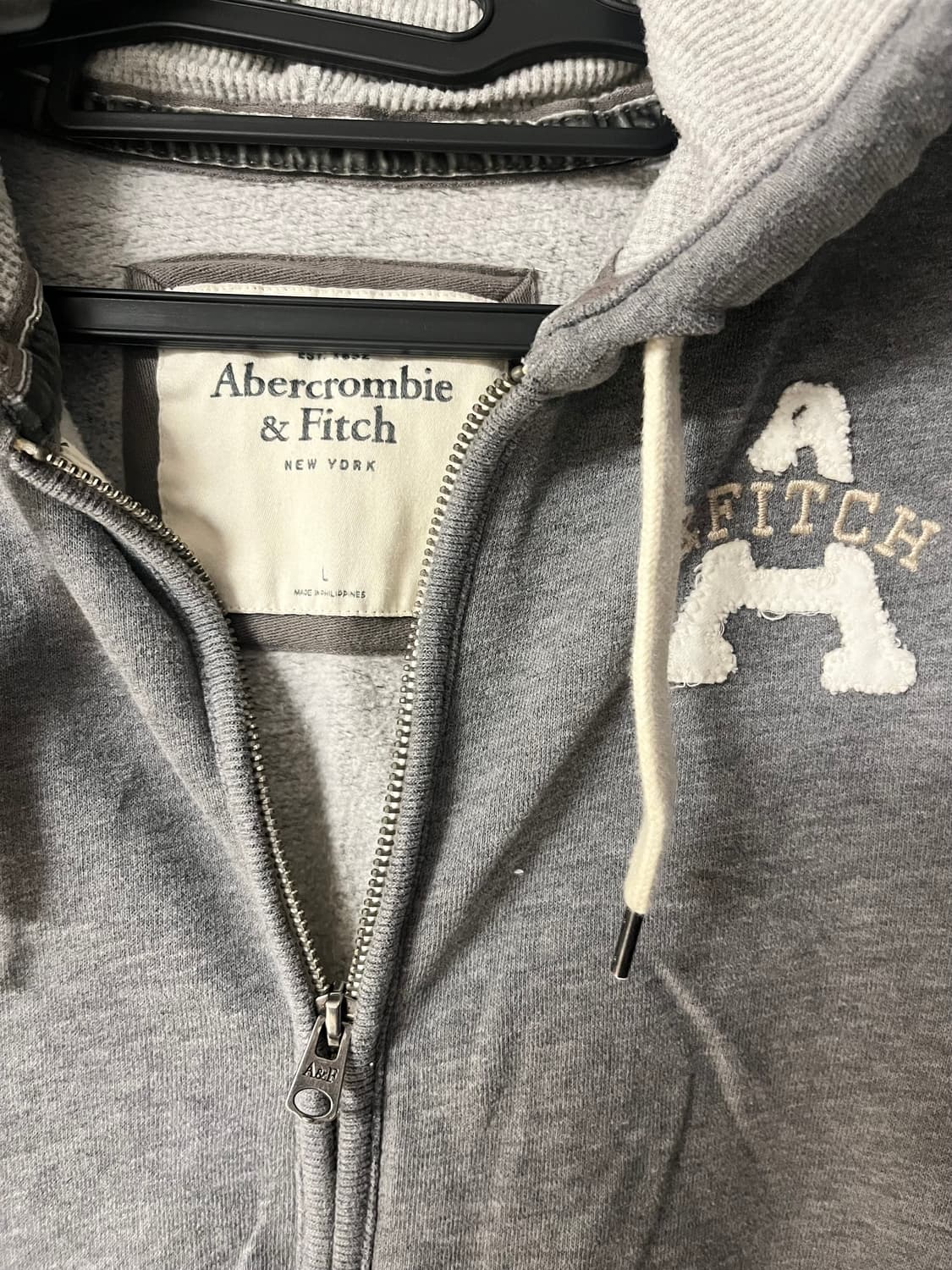아베크롬비 스펠로고 후드집업 그레이 (L)  상품이미지4