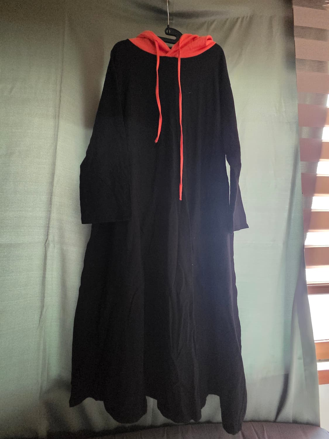 5천원 급처! 후드 롱원피스 검정 주황 상품이미지1