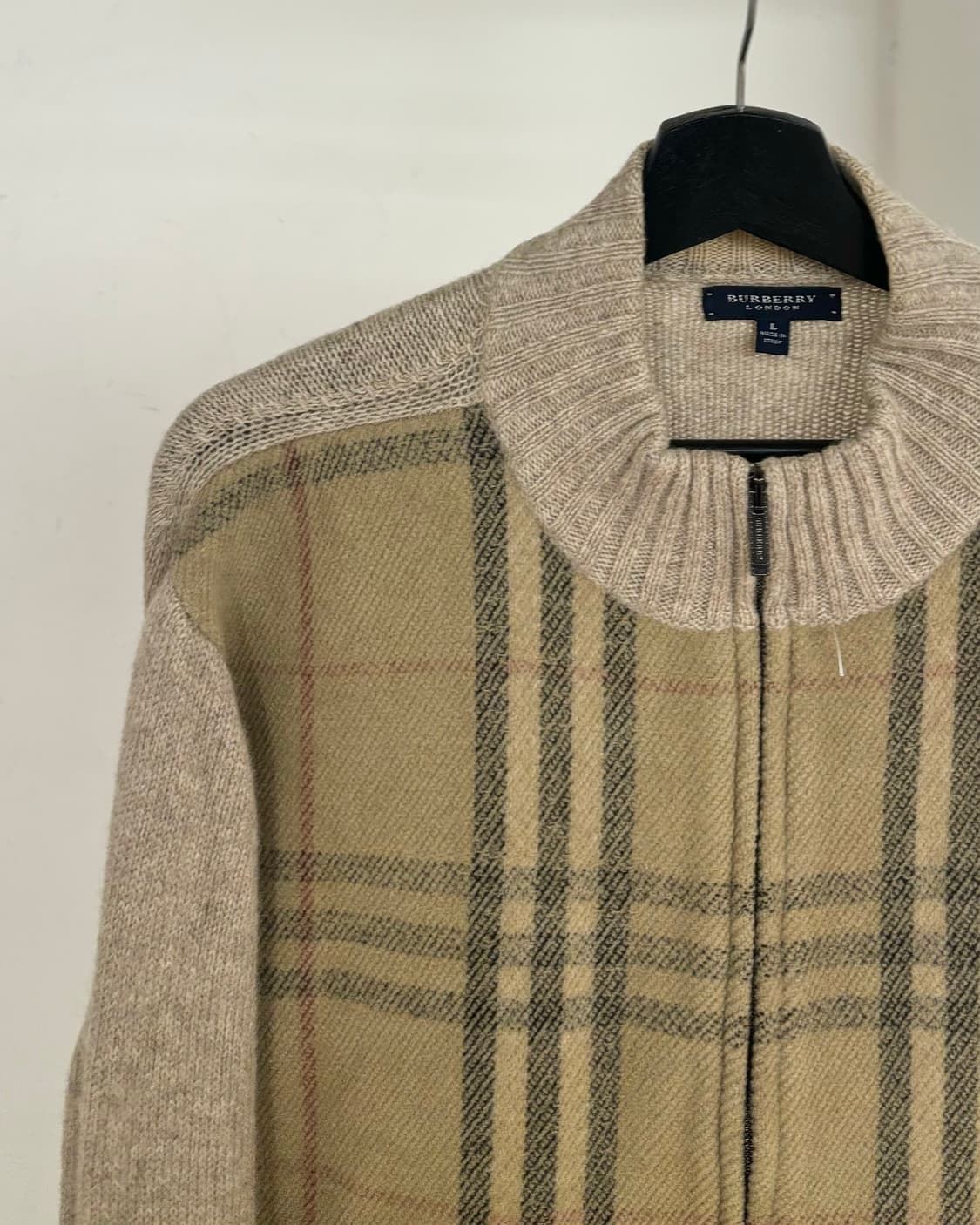 버버리 노바 체크 울 니트 집업 상품이미지3