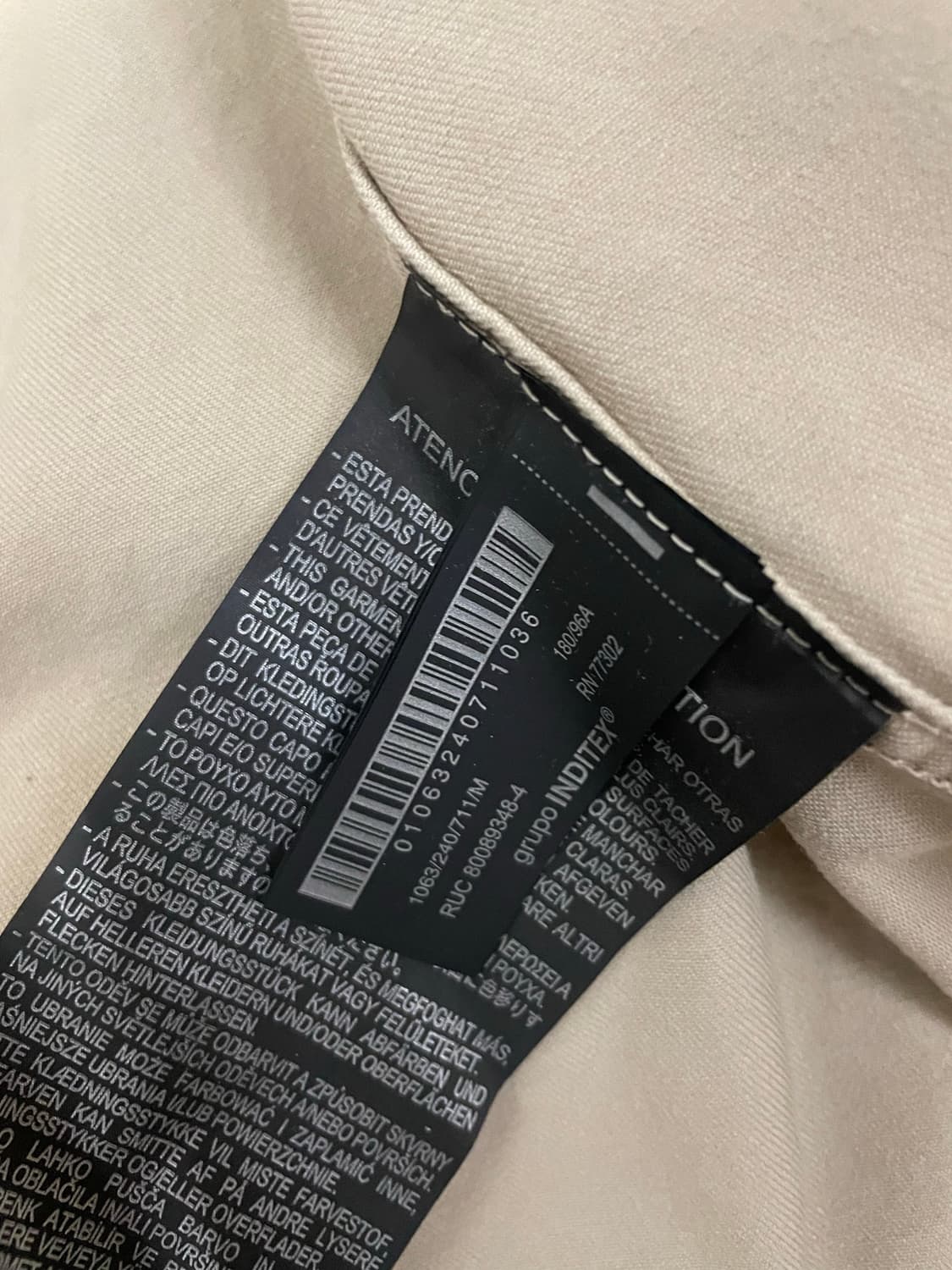 자라 워싱 코튼 레귤러 핏 재킷 M 상품이미지5