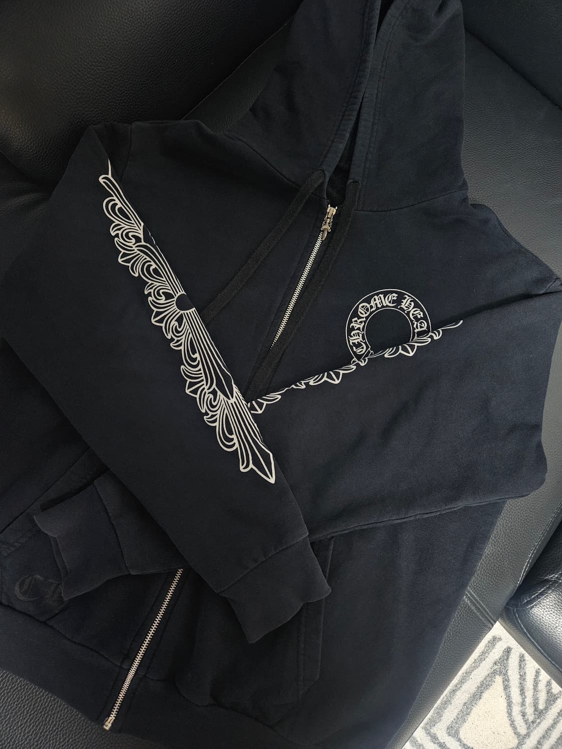 M 크롬하츠 홀스슈 플로랄 후드집업 상품이미지3