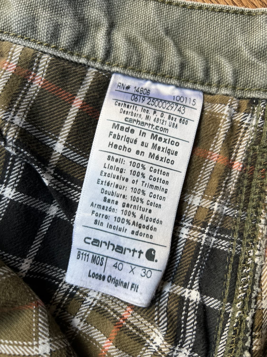 [40]칼하트 USA 빅사이즈 스케이터 모스그린 라이닝 워크팬츠 상품이미지4