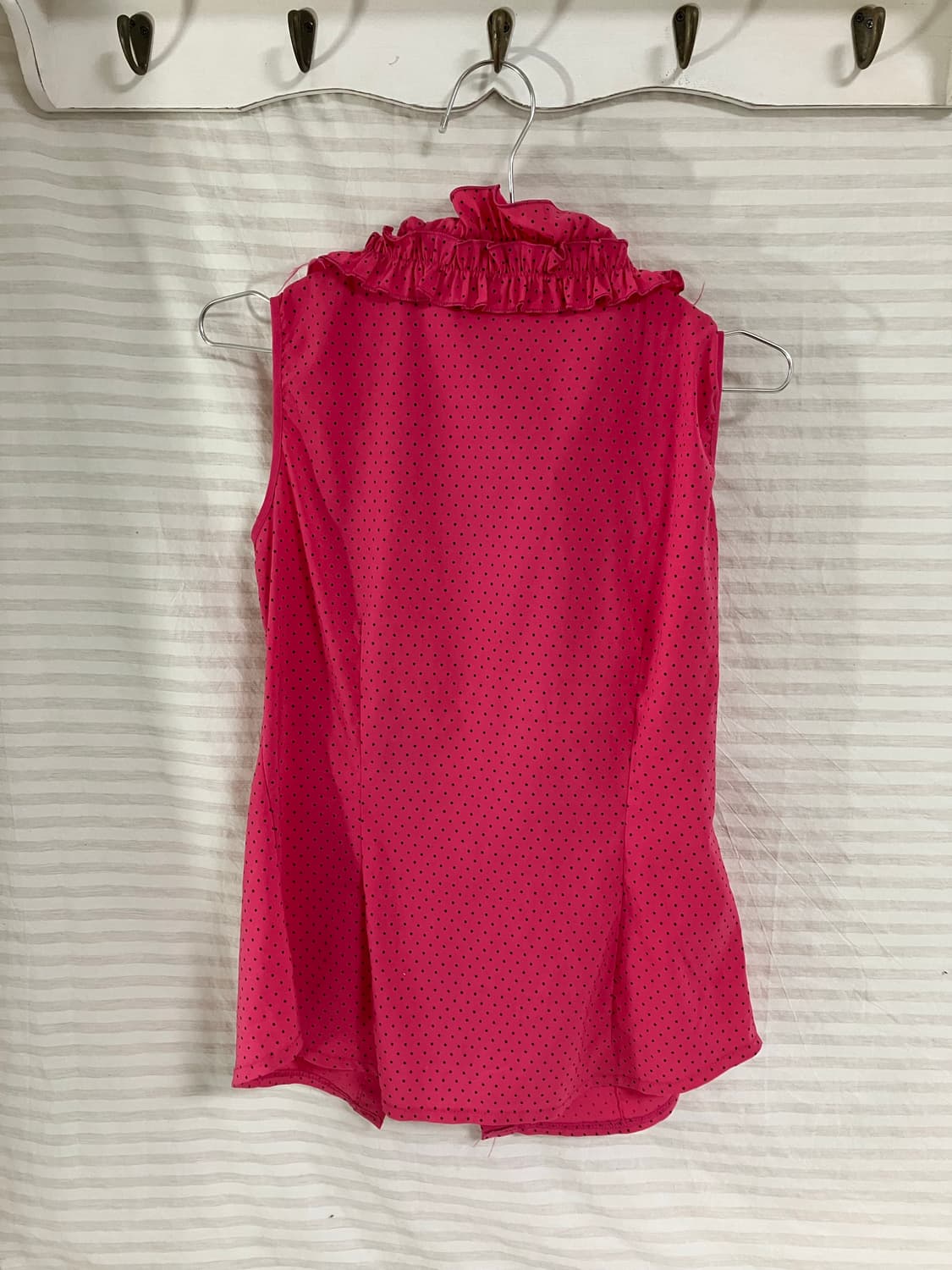 빈티지 핫핑크 땡땡이 로즈 블라우스 1062 모리걸 y2k 스트릿 갸루  상품이미지2