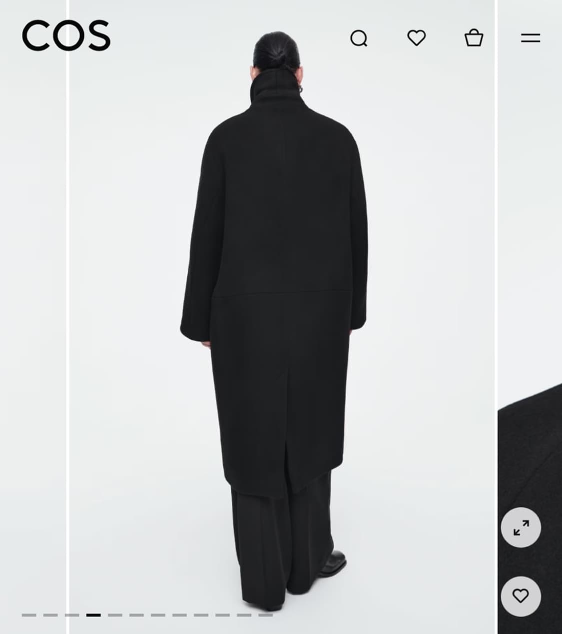 코스 오버사이즈드 더블 브레스드 울 코트 상품이미지5