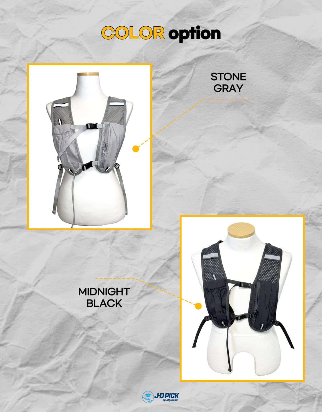 [무료배송] JHD PICK 미니멀 러닝 베스트 (스톤그레이) 상품이미지4