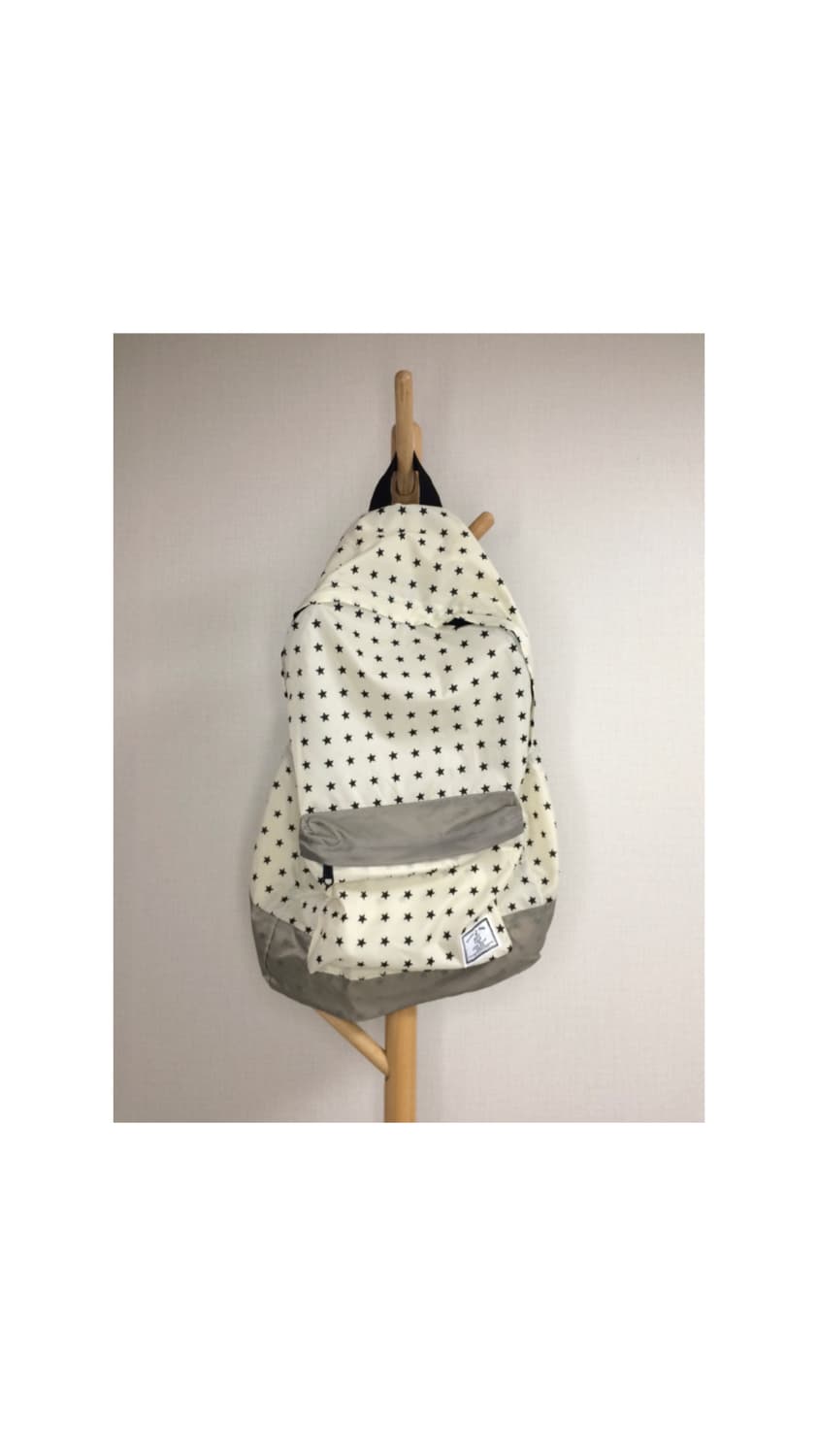 빈티지 아이보리 별 무늬 패턴 경량 백팩 상품이미지1
