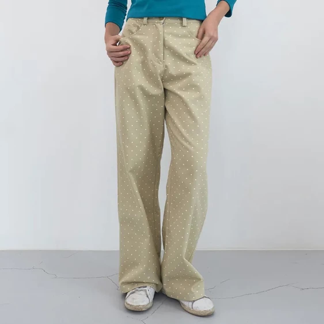 엔조블루스 도트 코튼 와이드 팬츠(S) 상품이미지1