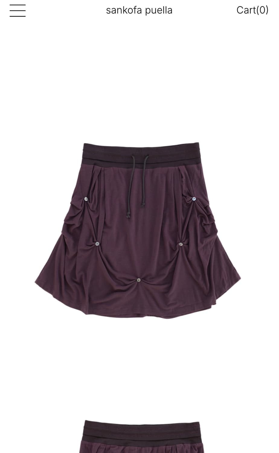 Sankofa Puella Drape wool skirt Purple 상품이미지1