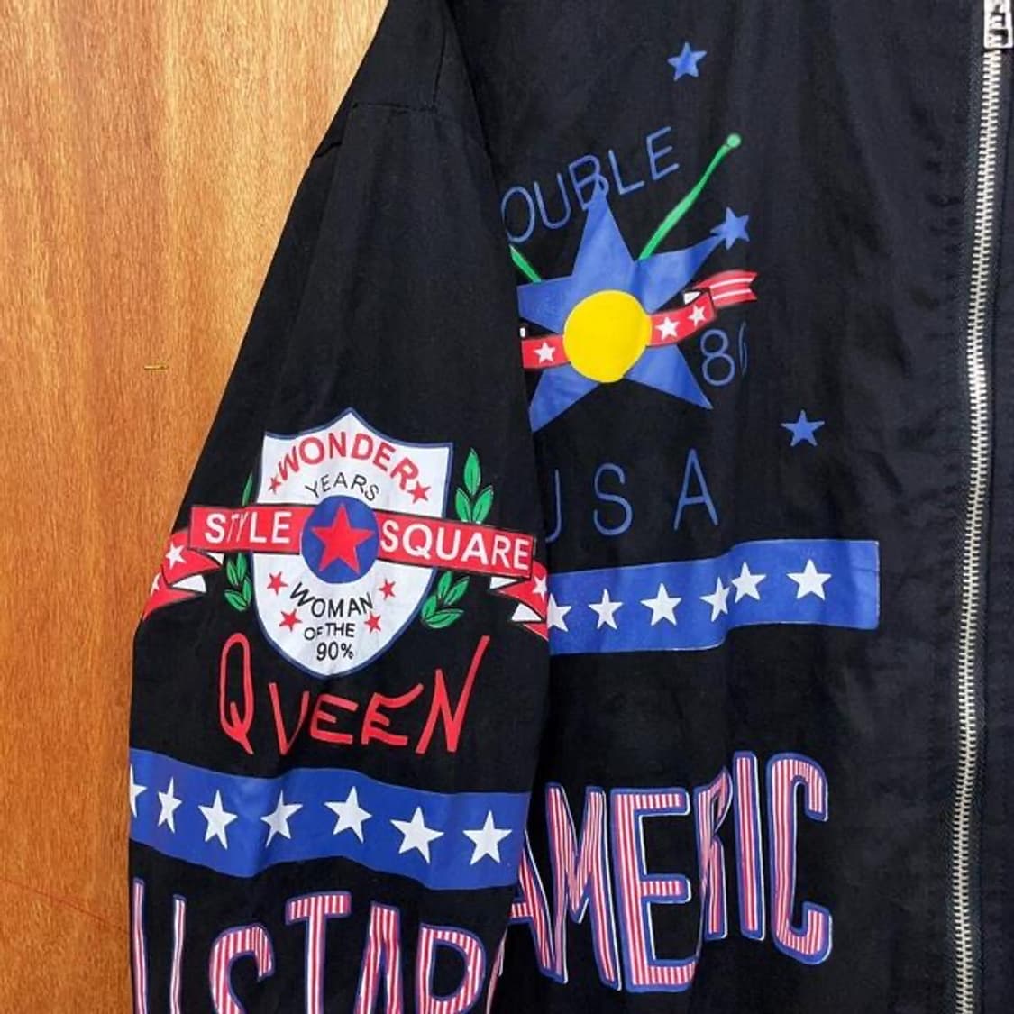 빈티지 프린팅 블루종 자켓 (M)   상품이미지2