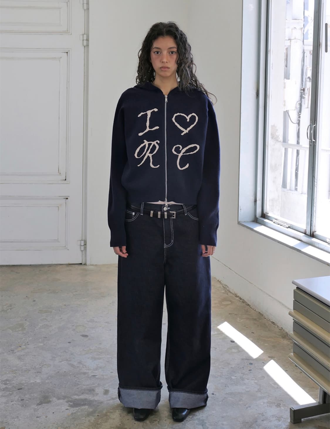 락케이크 니트 집업 Heart Knit Zip Up Hoodie 상품이미지3