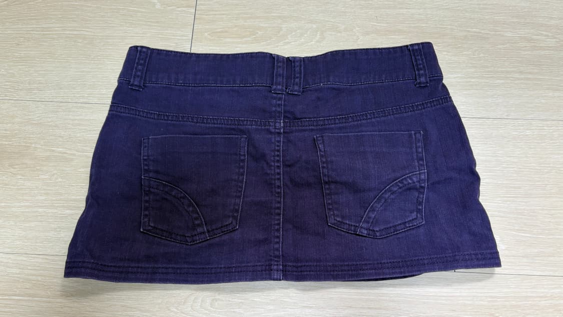 퍼플 워싱 데님 미니스커트 상품이미지2