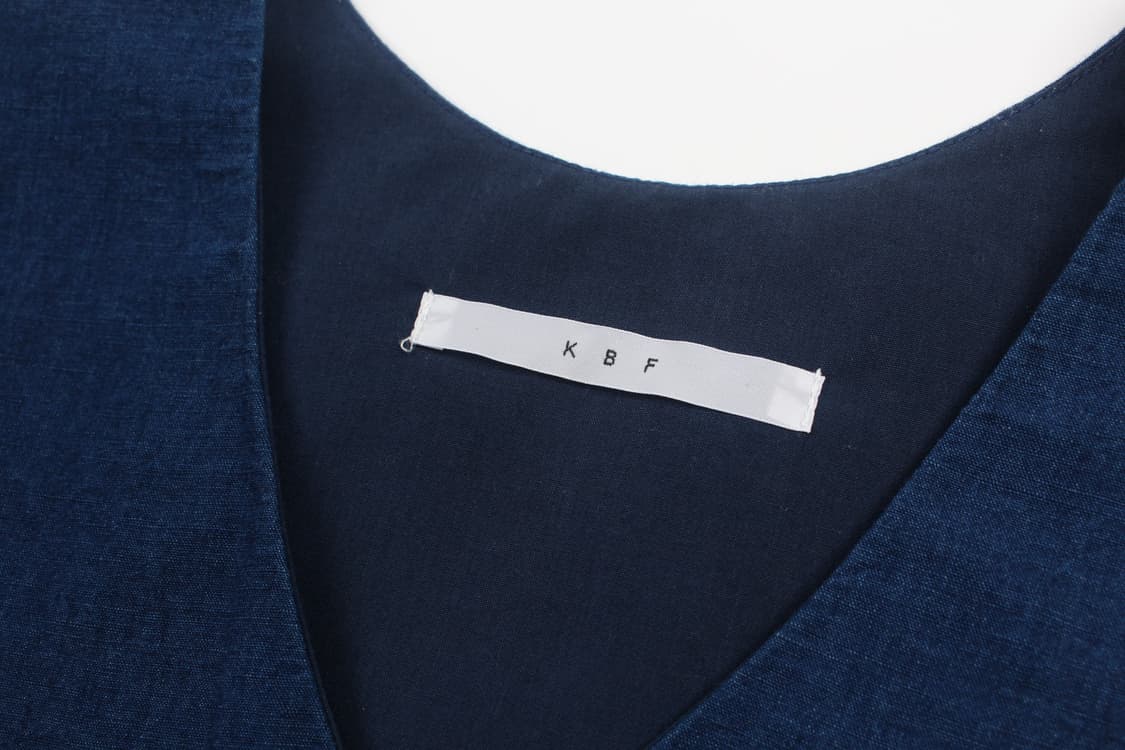 KBF  Indigo Linen Short Vest 상품이미지3