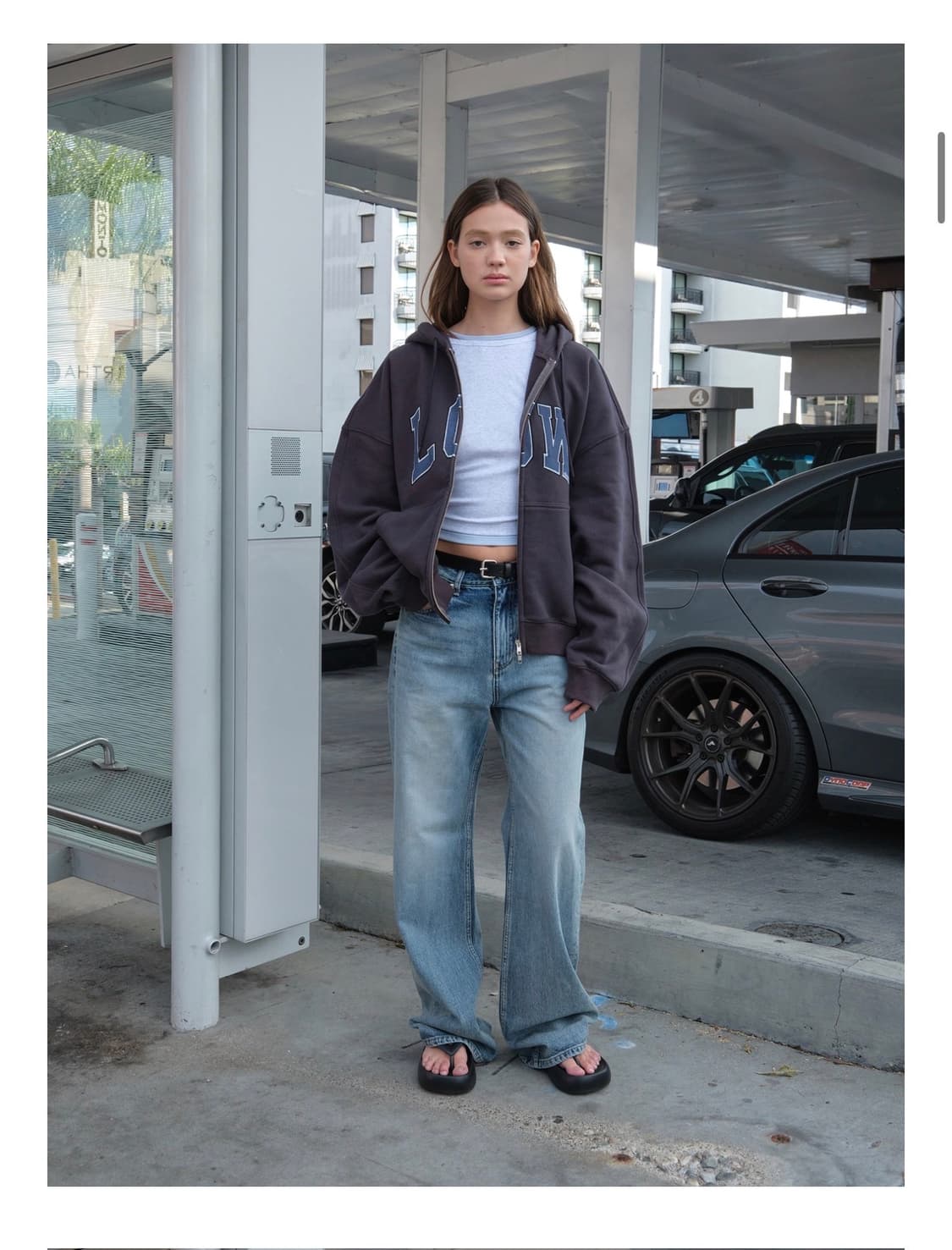 low classic 로우클래식 후드집업 차콜 S 상품이미지2