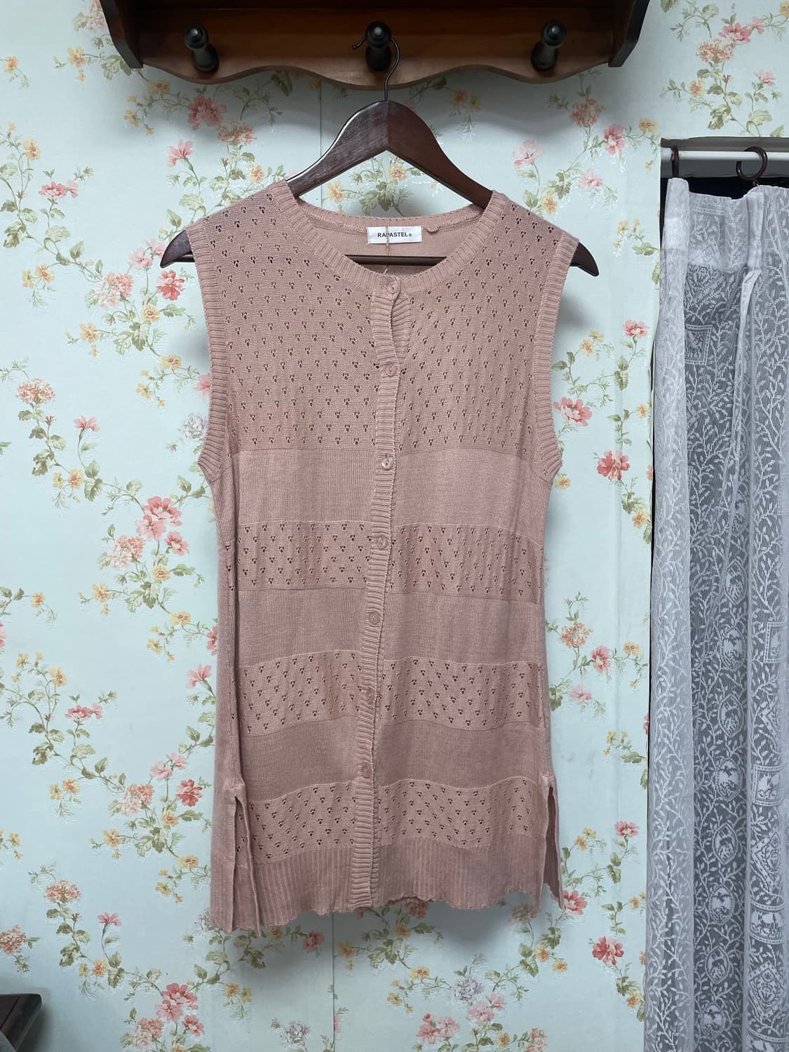 버튼 롱 니트 베스트 상품이미지1