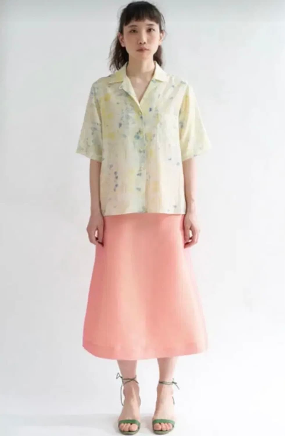 Teak 티크 / 다이드 오픈 카라 실크 셔츠 상품이미지1